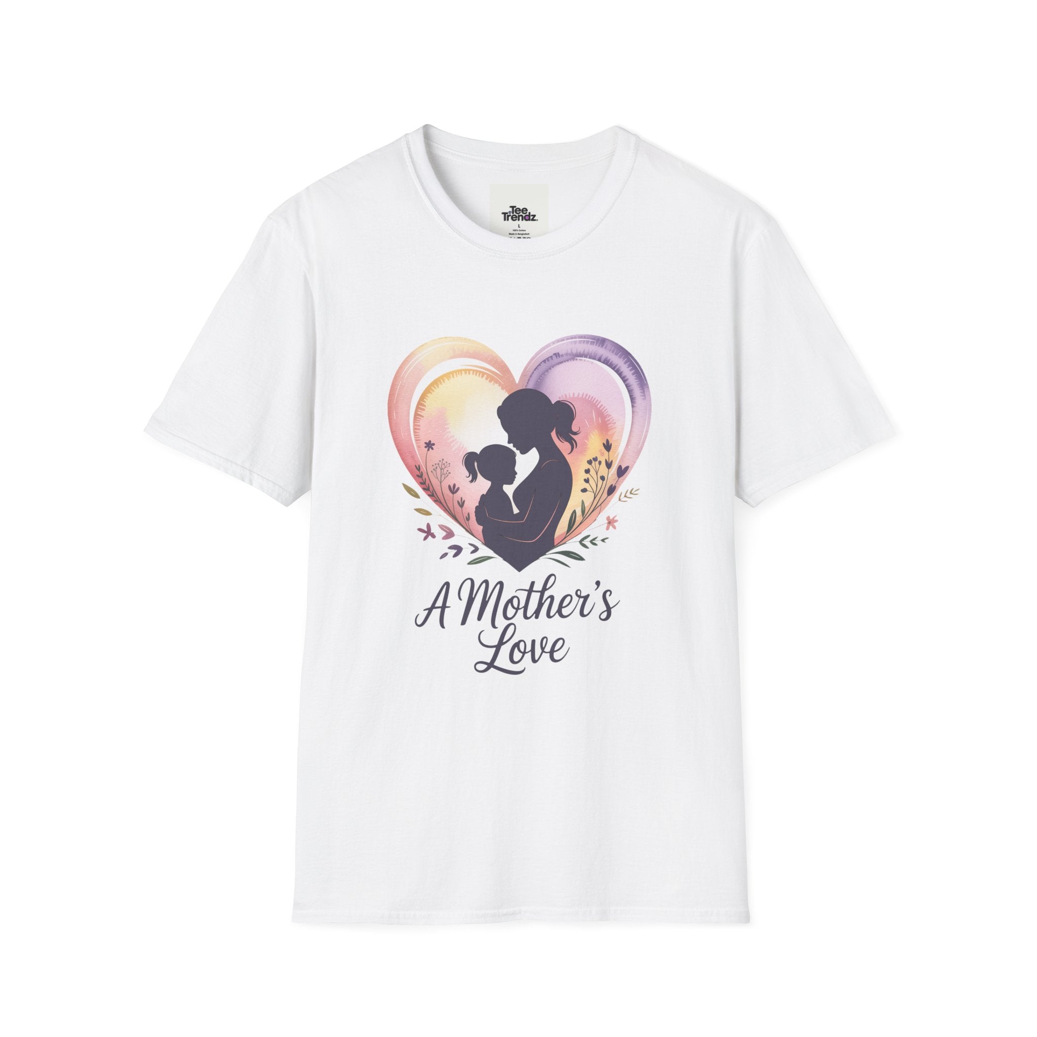 Mother's Love T-Shirt — Silhouette Heart Mom & Child Graphic (Mother's Day Gift)