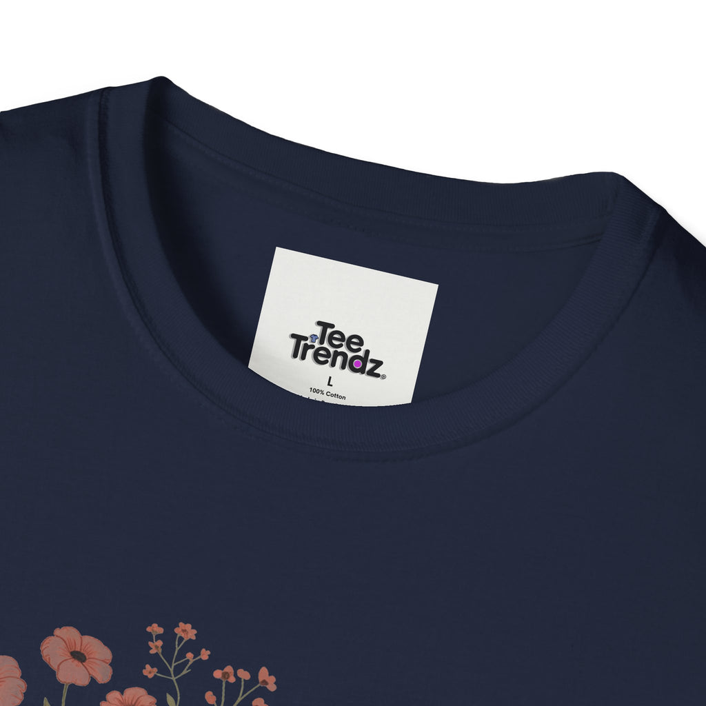 T-Shirt — "Rooted & Wild" Floral Woman Illustration | Boho Nature Tee for Women