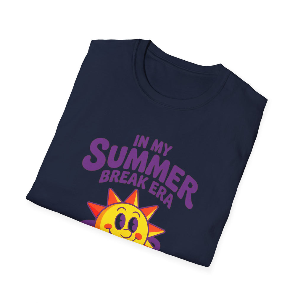 Summer Break Era T‑Shirt – Retro Smiling Sun Graphic