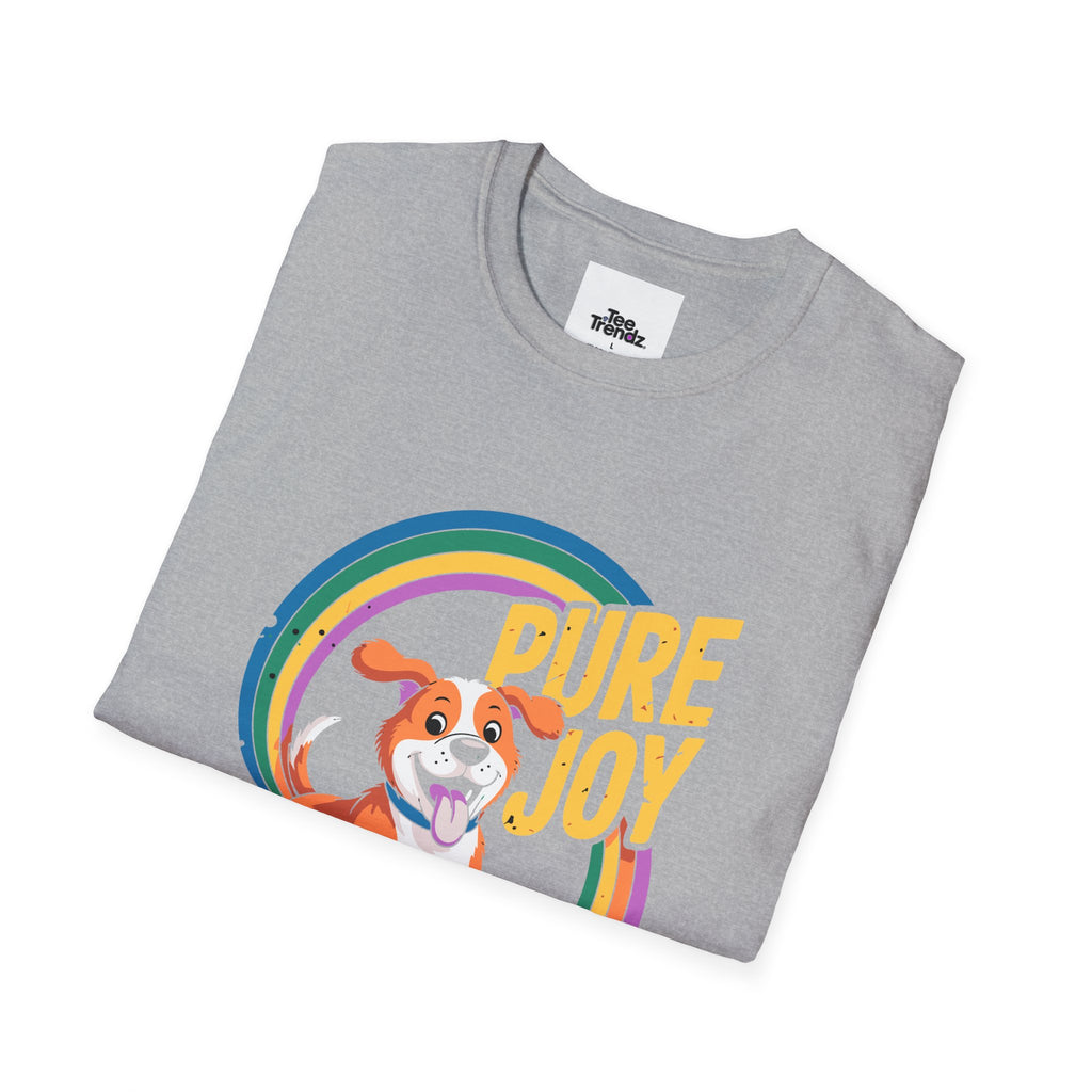 Pure Joy Dog T-Shirt – Playful Beagle Graphic Tee with Rainbow