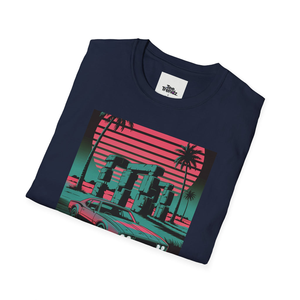 Visit Nebraska Retro T-Shirt — Neon Vintage Roadtrip Poster Design
