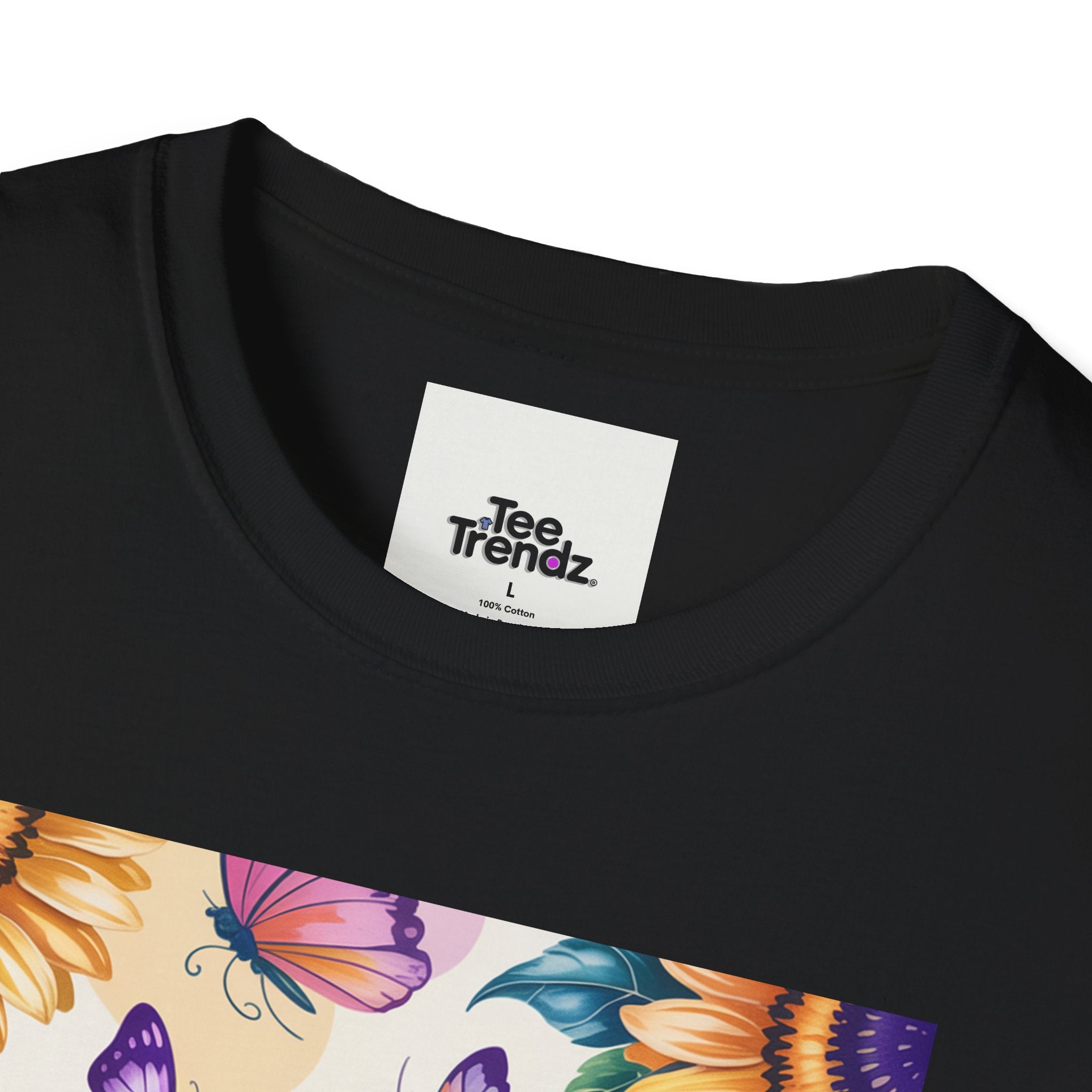 Chasing Sunshine T-Shirt — Floral Sunflower & Butterfly Graphic Tee