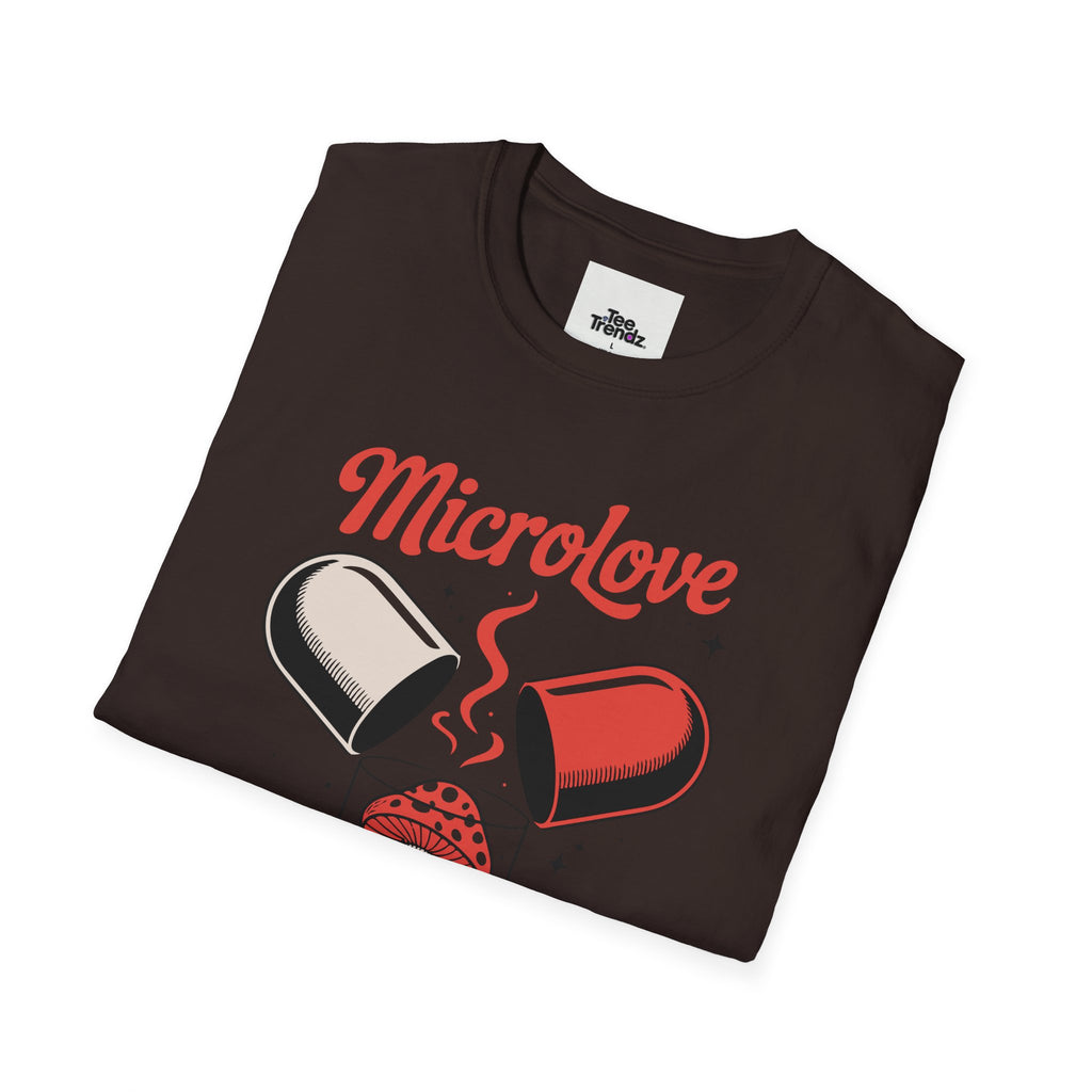 T-Shirt — "Microlove" Cute Mushroom Capsule Graphic Tee