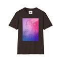Floral Muse Tee — Pink to Blue Gradient Sunflower Portrait T-Shirt