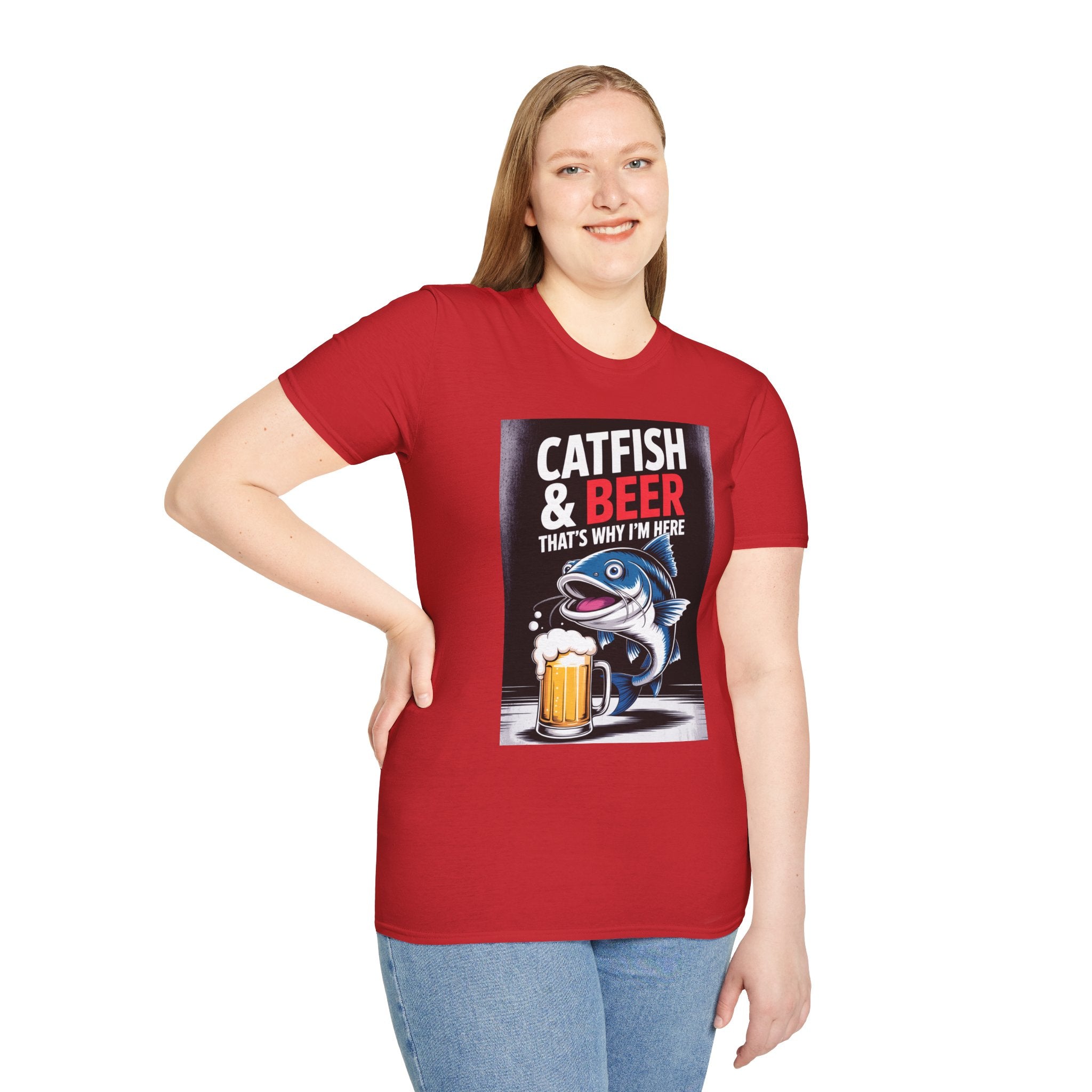 Catfish & Beer T-Shirt — Funny Fishing Shirt with Beer Graphic