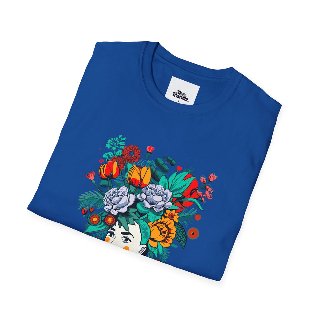 Floral Frida-Inspired Portrait T-Shirt