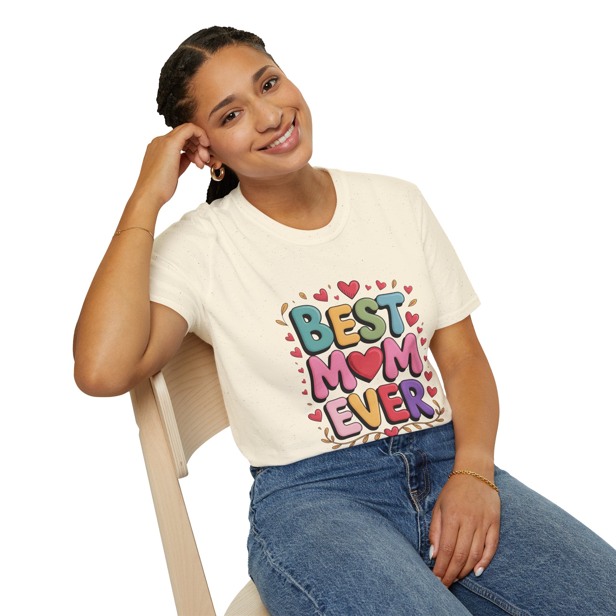 Best Mom Ever T-Shirt — Colorful Heart Mothers Day Tee
