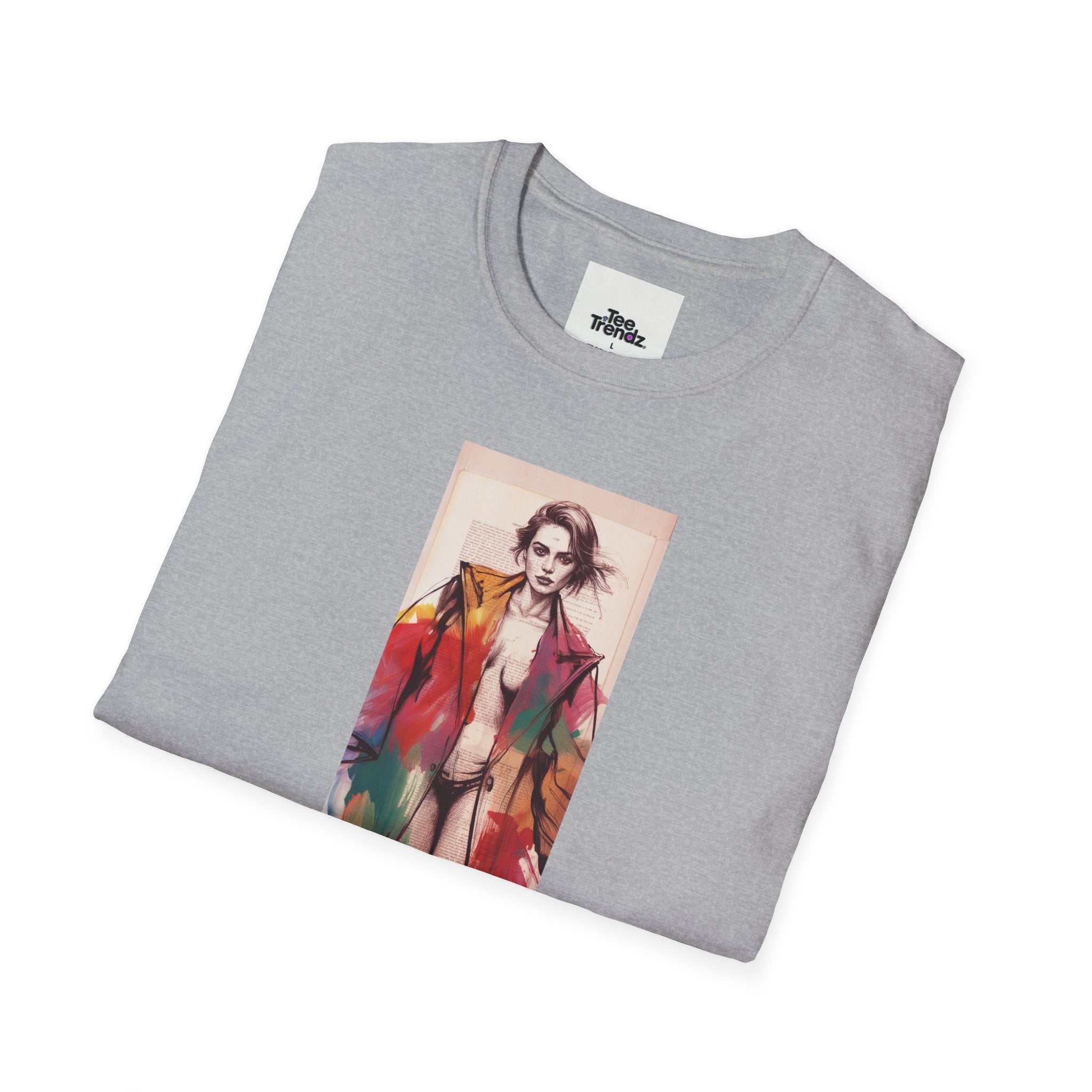 Fashion Illustration Tee — Colorful Watercolor Model Graphic T-Shirt