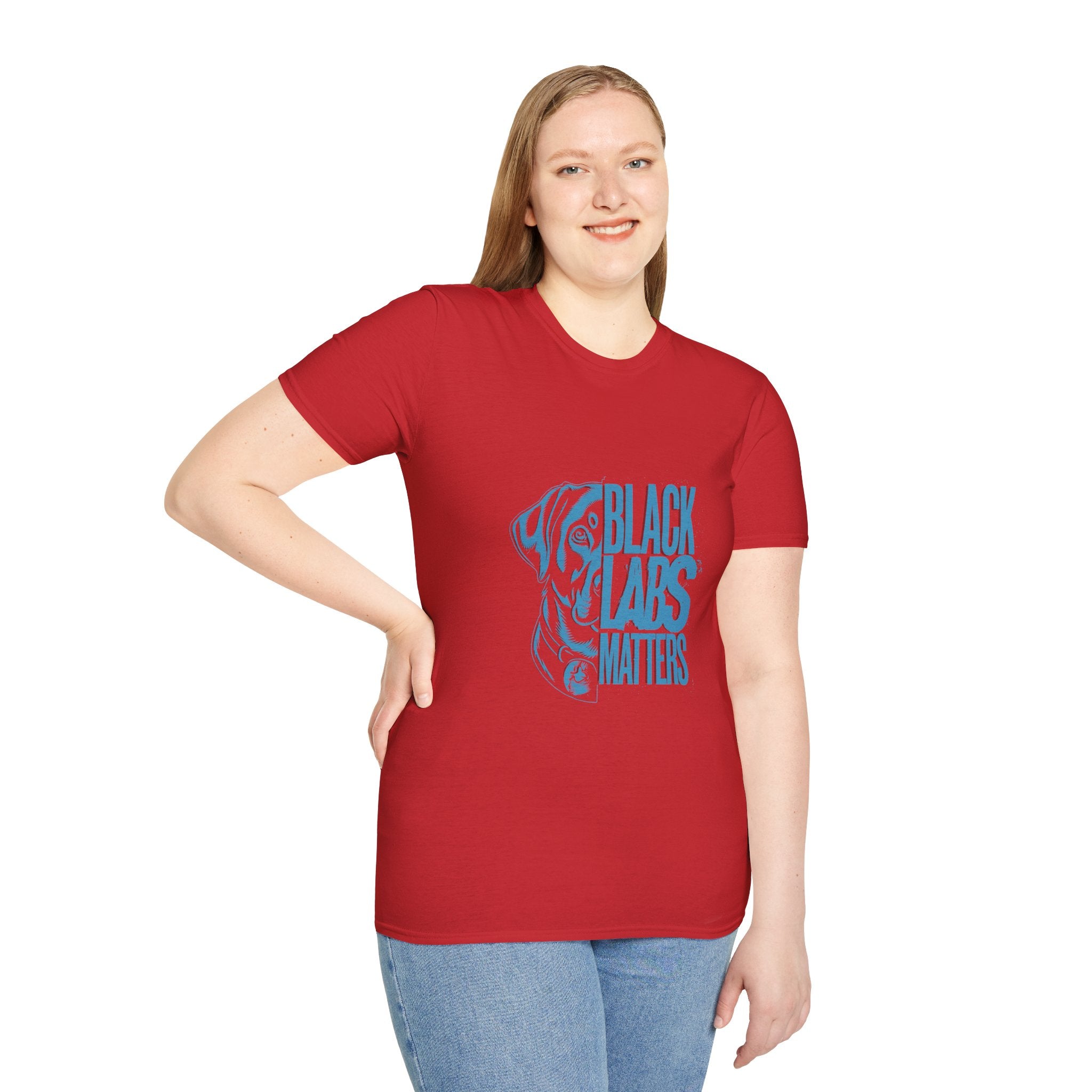 Black Labs Matter T‑Shirt — Blue Graphic Labrador Rescue Tee