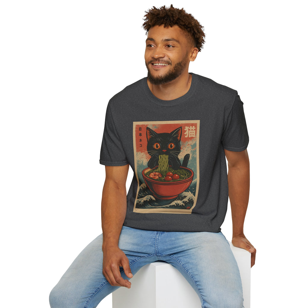 Cat Ramen T-Shirt — Vintage Japanese Neko Bowl Graphic Tee
