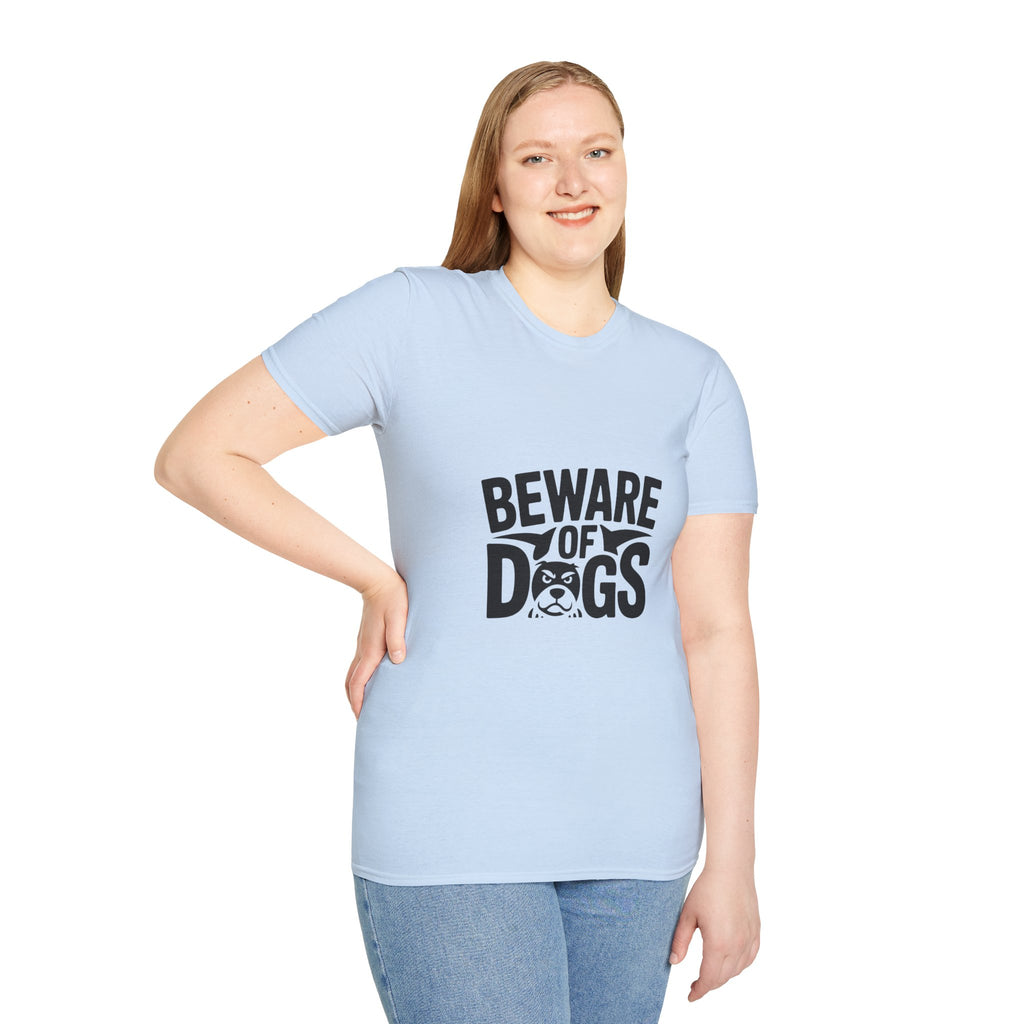 Beware of Dogs T-Shirt — Funny Bulldog Graphic Tee for Dog Lovers