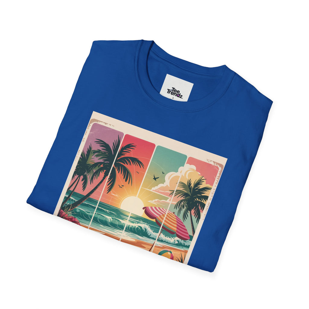 Summer Never Ends T-Shirt – Vintage Beach Sunset Graphic Tee