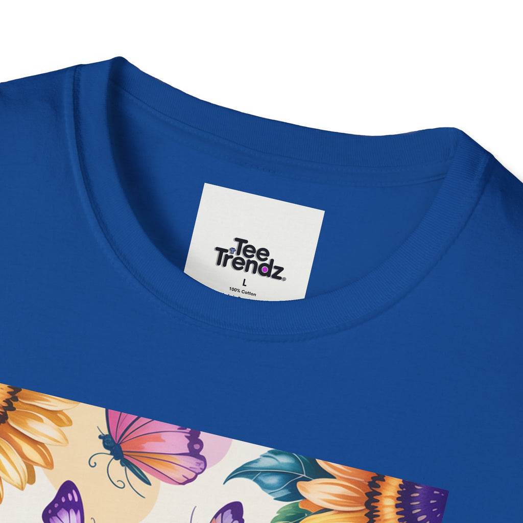 Chasing Sunshine T-Shirt — Floral Sunflower & Butterfly Graphic Tee
