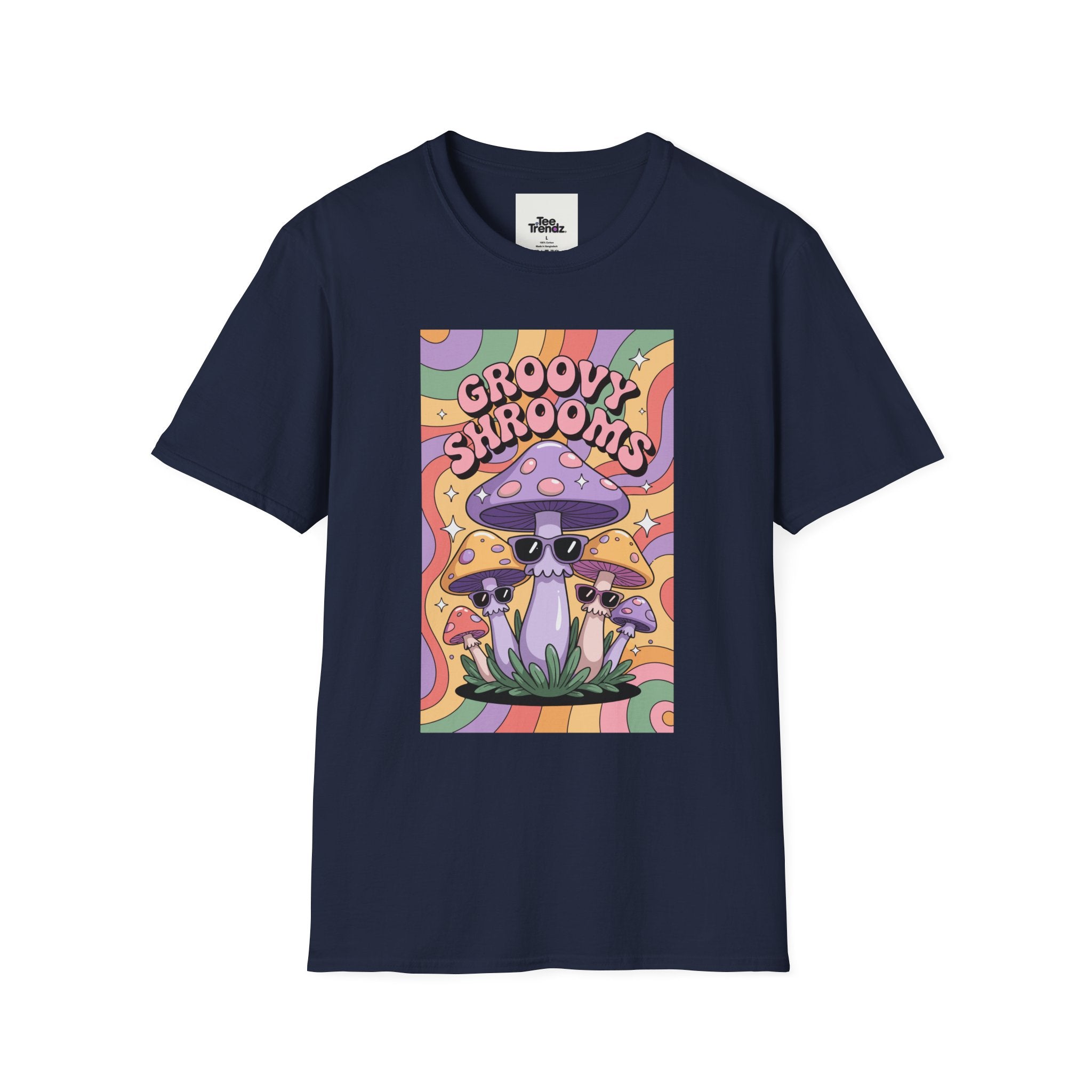 Groovy Shrooms T-Shirt – Retro Psychedelic Mushroom Tee