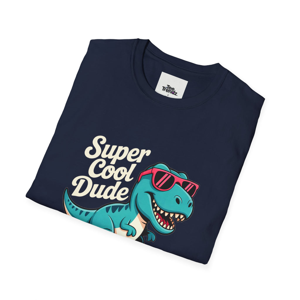 Kids Skateboard T‑Shirt — "Super Cool Dude" Dino Graphic Tee