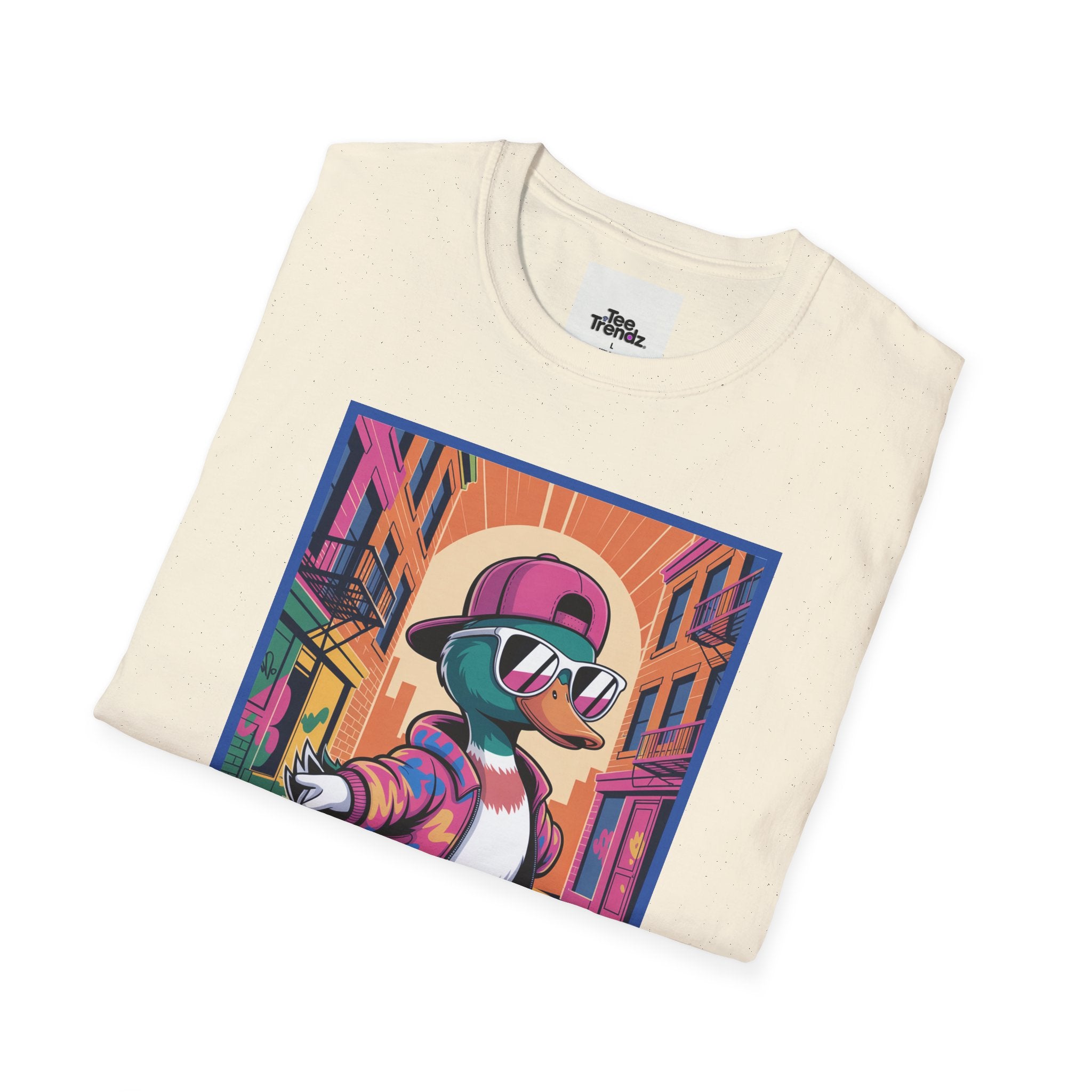 Skateboard Duck Graphic T-Shirt — Retro Streetwear Skateboarder Design
