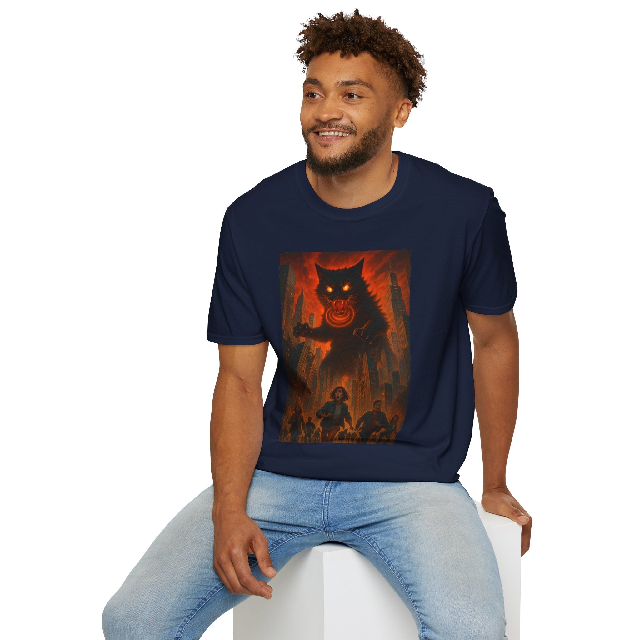 Demon Night T-Shirt — Fiery Monster Illustration Tee