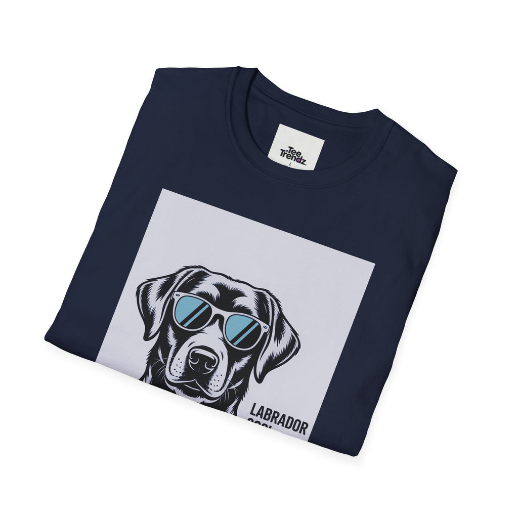Labrador Cool T-Shirt — Black Lab with Sunglasses Graphic