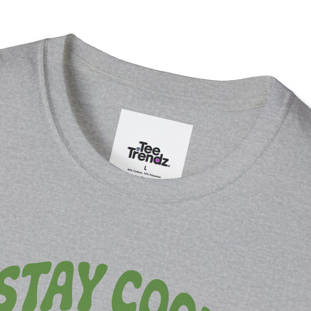 Stay Cool and Healing Graphic T-Shirt — Cute Green Bunny Peace Tee