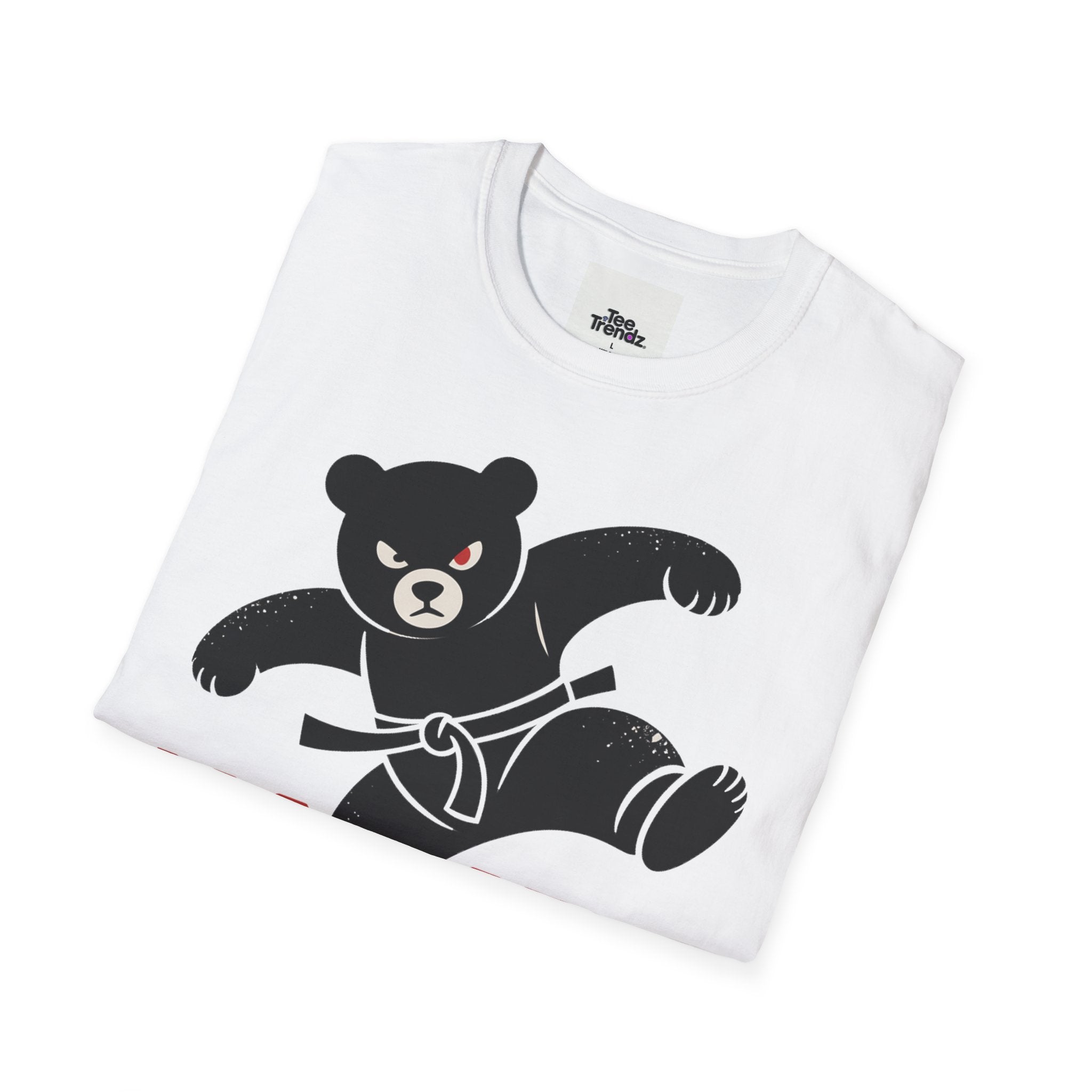 Karate Bear T‑Shirt — Martial Arts Bear with ‘KARATE’ and Japanese Text