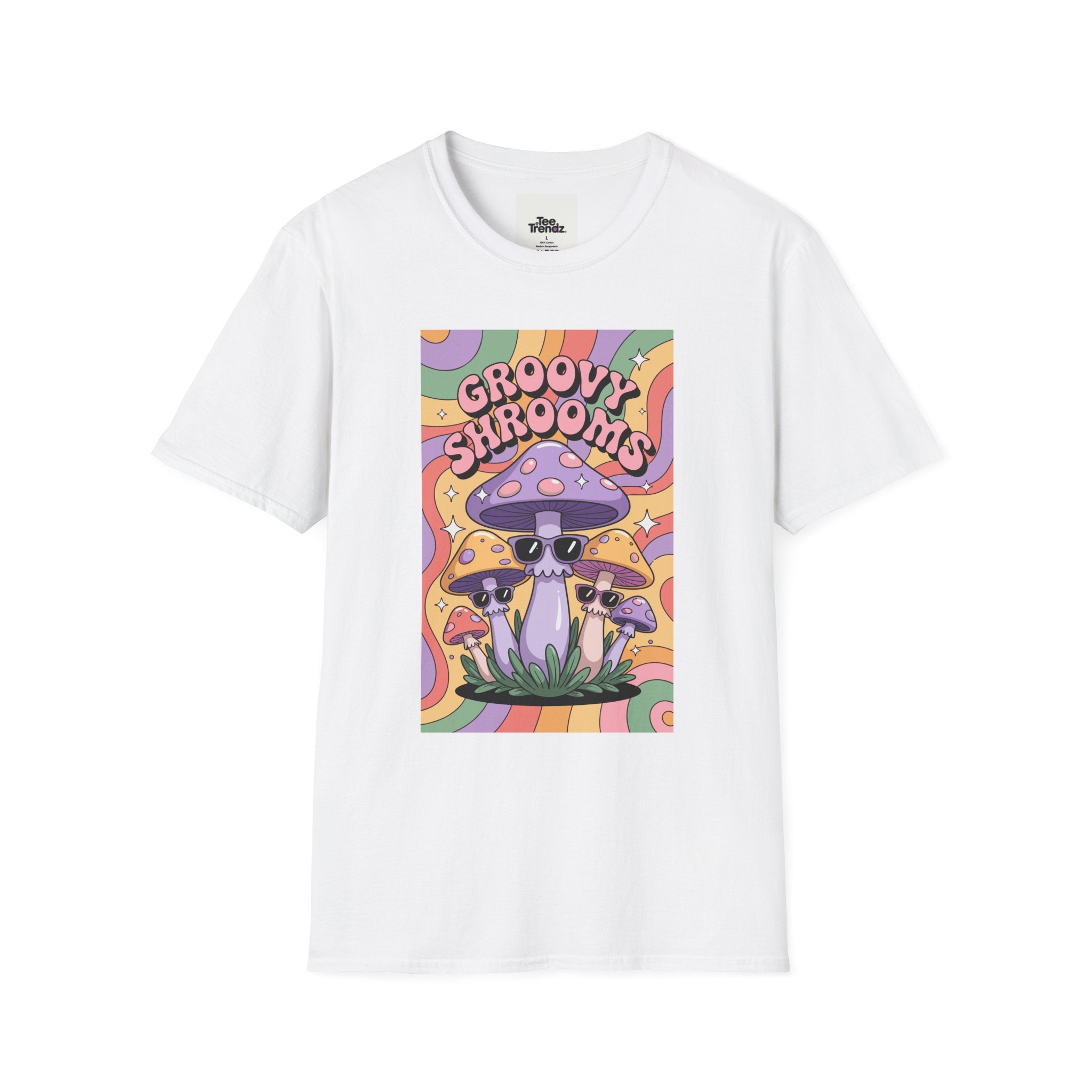 Groovy Shrooms T-Shirt – Retro Psychedelic Mushroom Tee