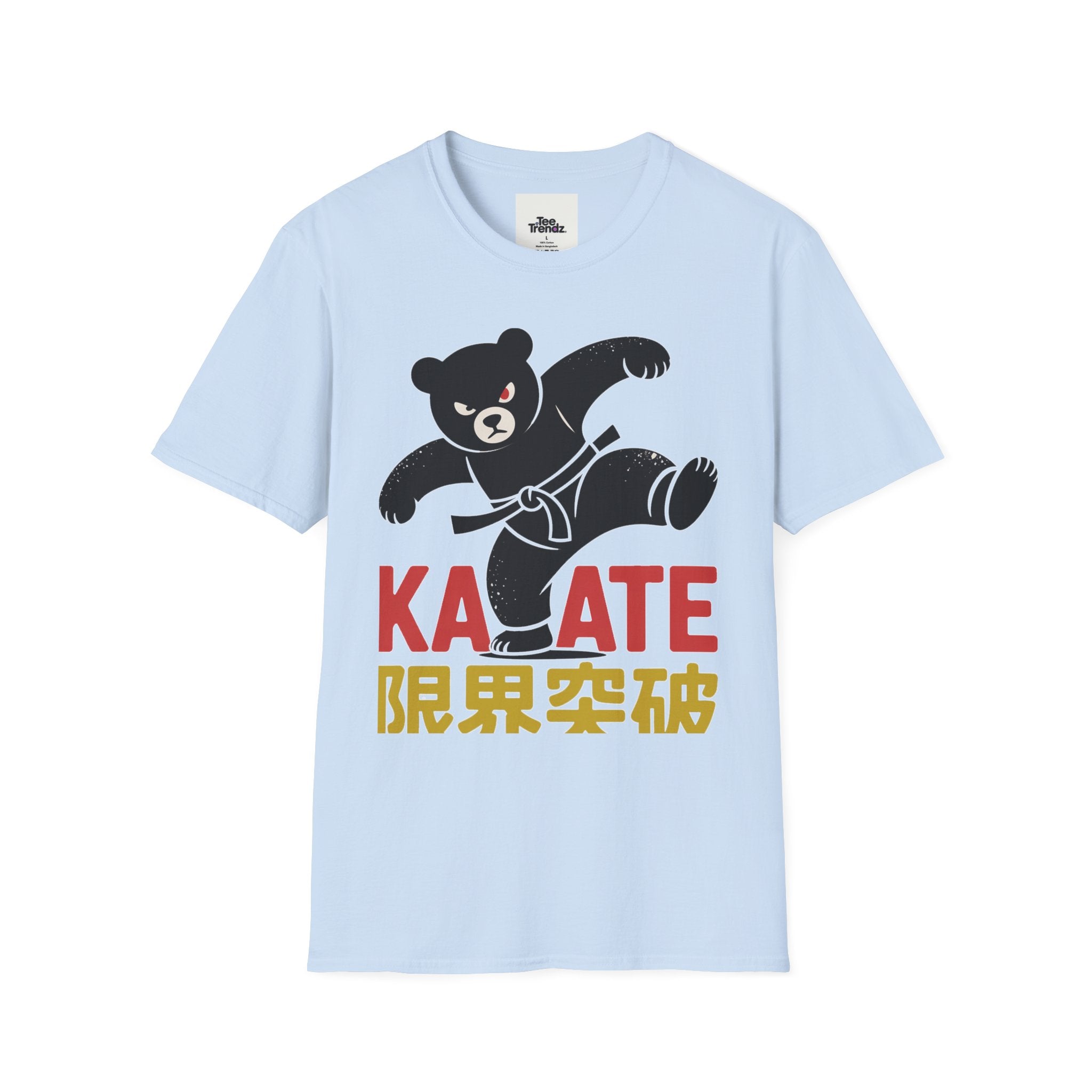 Karate Bear T‑Shirt — Martial Arts Bear with ‘KARATE’ and Japanese Text