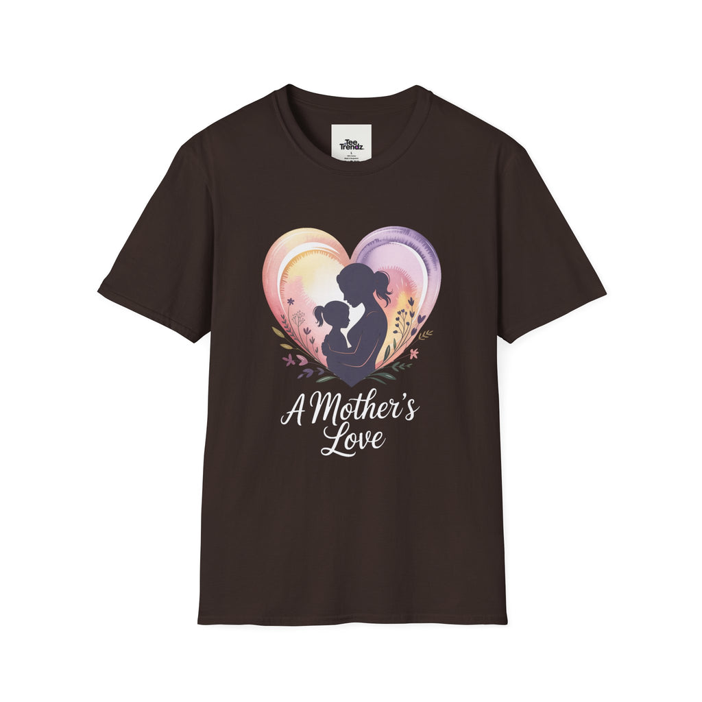 Mother's Love T-Shirt — Silhouette Heart Mom & Child Graphic (Mother's Day Gift)