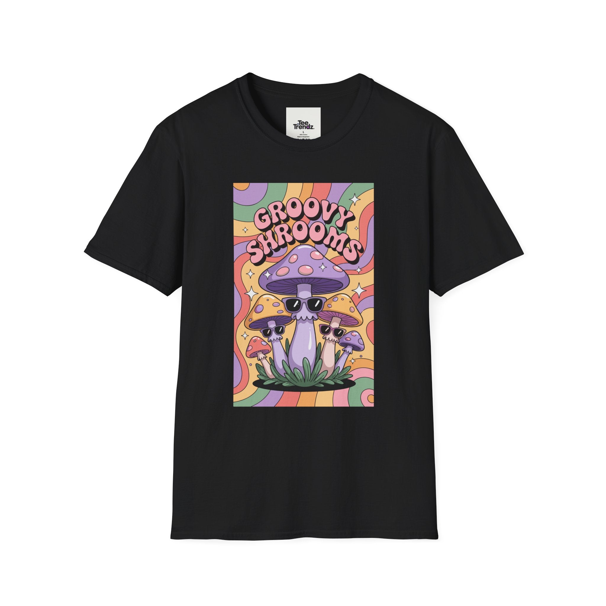 Groovy Shrooms T-Shirt – Retro Psychedelic Mushroom Tee