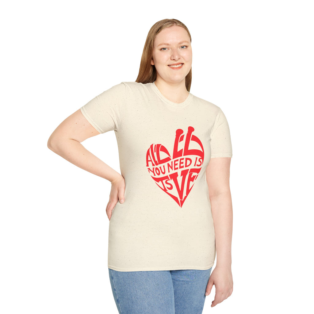 Love Heart T-Shirt — "All You Need Is Love" Retro Graphic