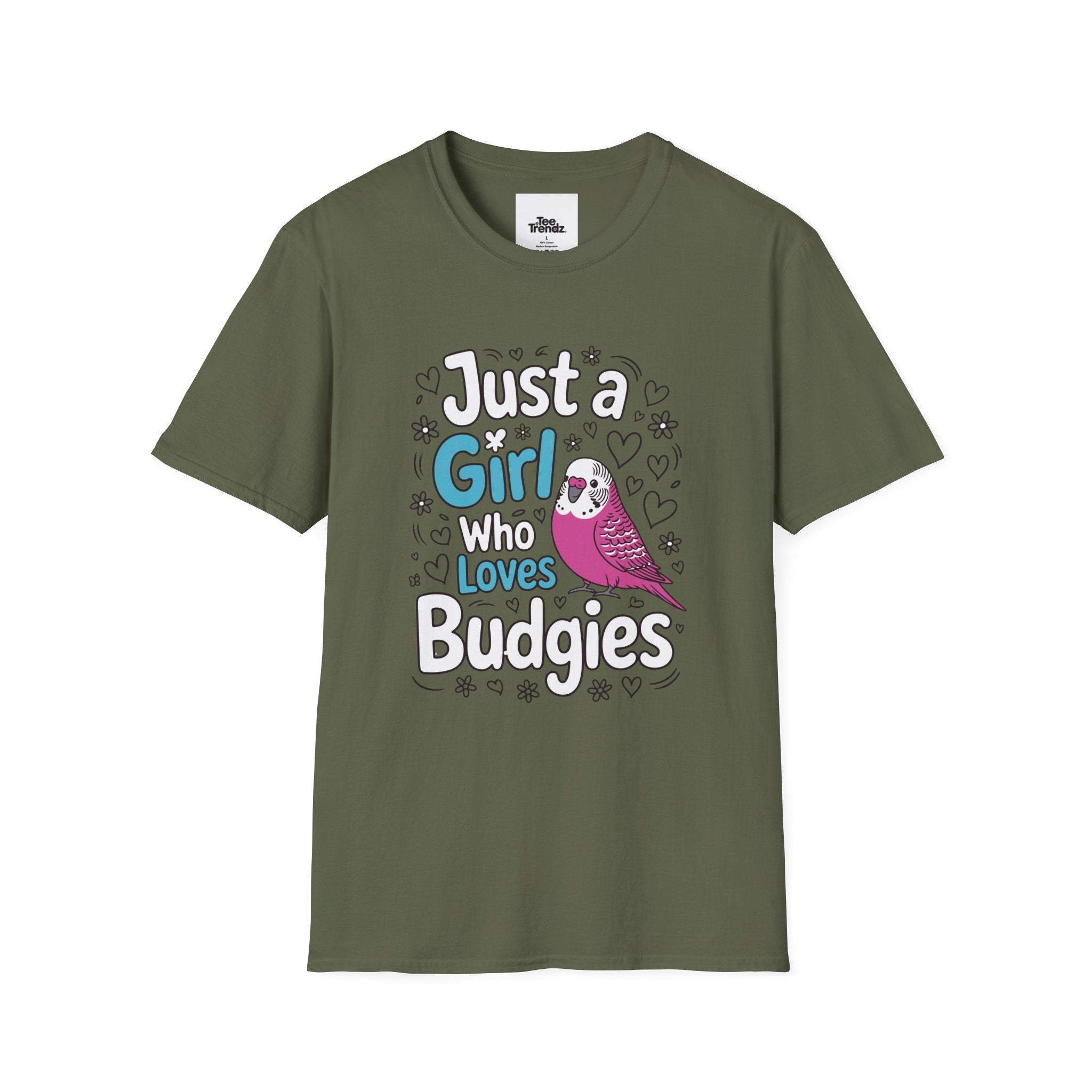 Just a Girl Who Loves Budgies T-Shirt – Cute Budgie Parakeet Tee for Bird Lovers