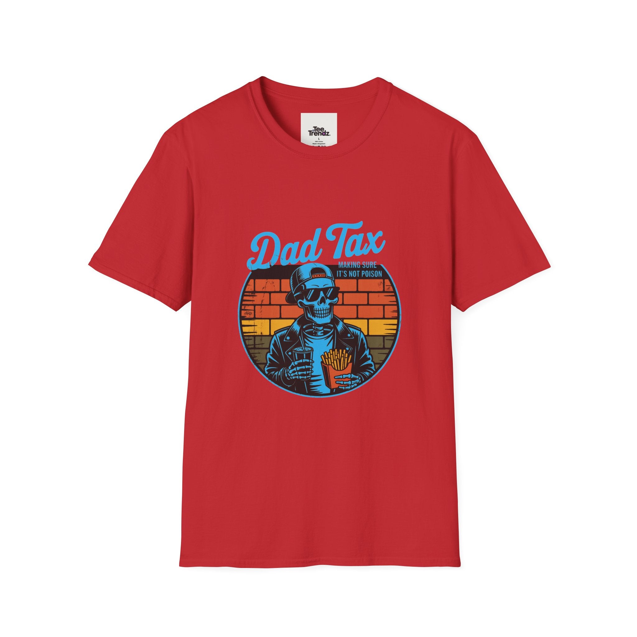 Dad Tax T-Shirt – Retro Skull Dad with Popcorn Graphic, Funny Father’s Day Gift