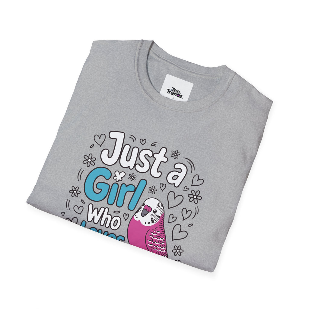 Just a Girl Who Loves Budgies T-Shirt – Cute Budgie Parakeet Tee for Bird Lovers