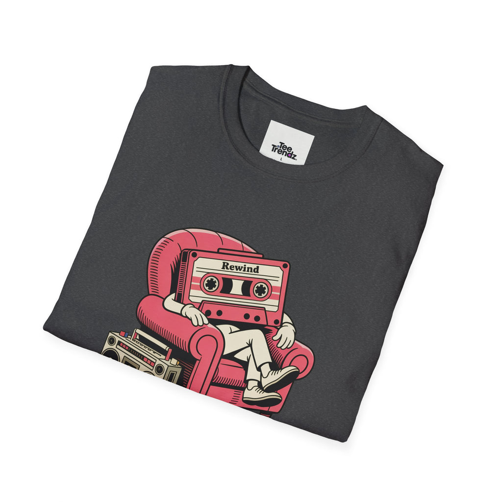 T-Shirt — "Rewind: Good Vibes Only" Retro Cassette Graphic Tee