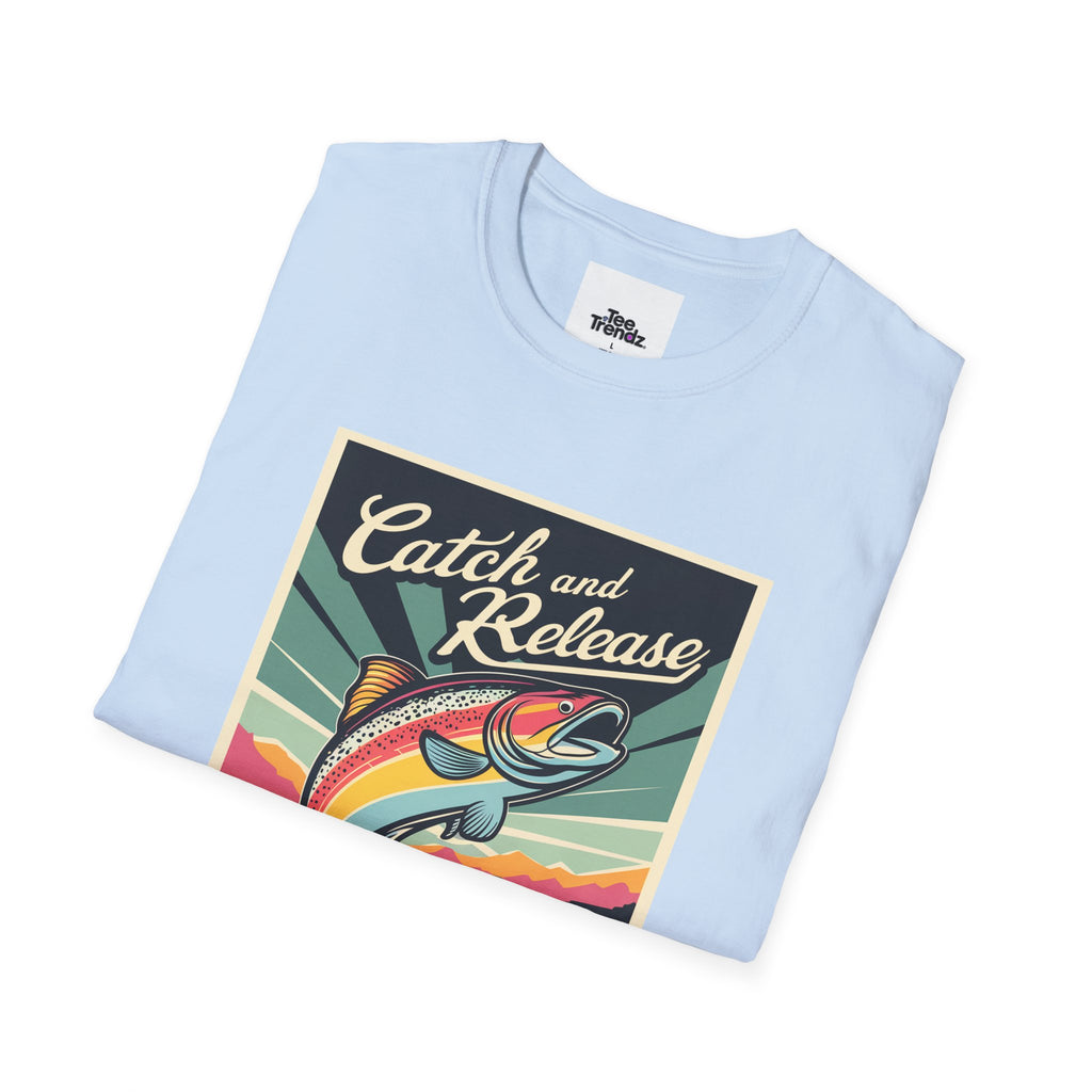 Catch and Release Fishing T-Shirt — Retro Trout Angler Tee