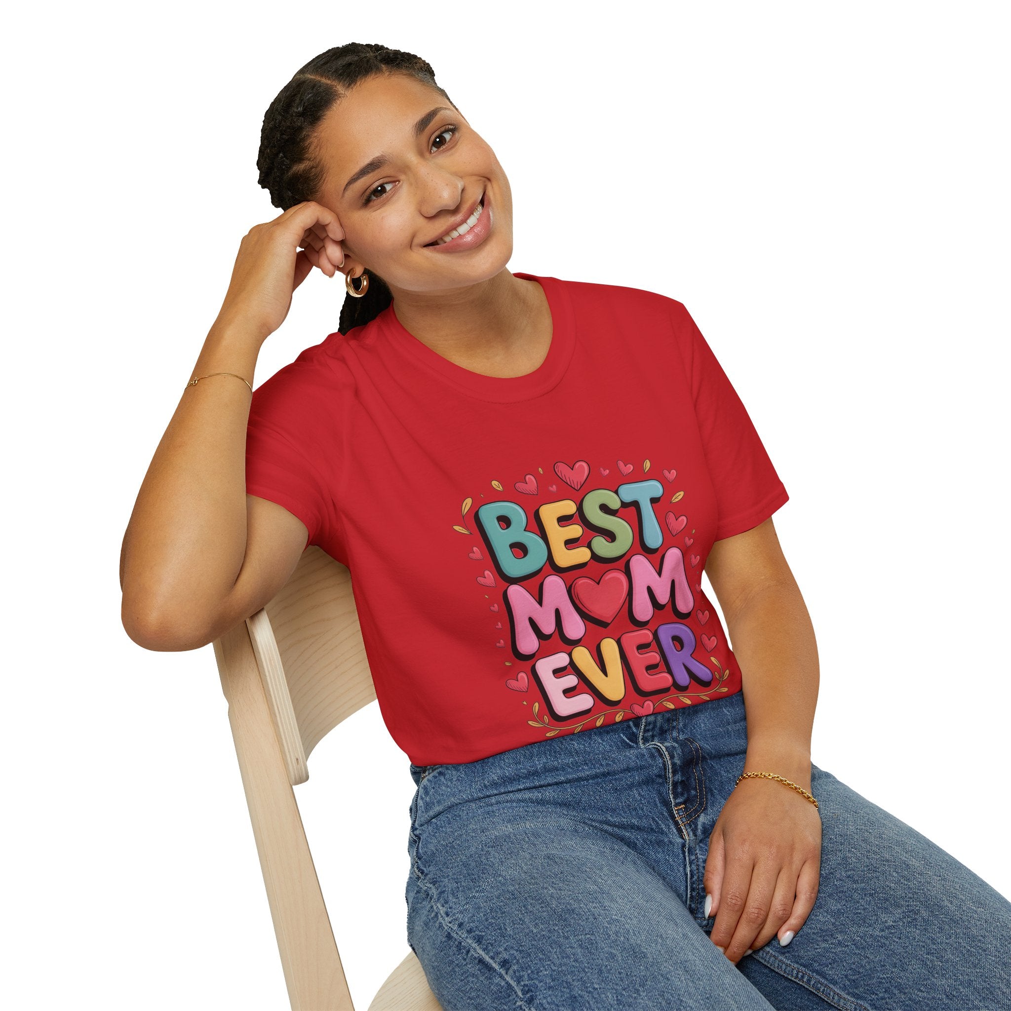 Best Mom Ever T-Shirt — Colorful Heart Mothers Day Tee