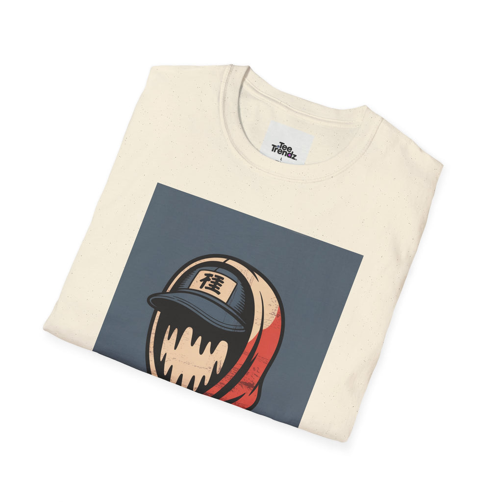 Hooded Mask Graphic T-Shirt — Streetwear Skater Hoodie Illustration
