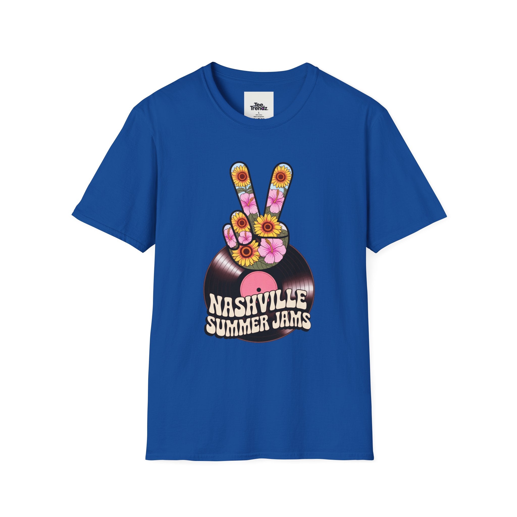 Nashville Summer Jams T‑Shirt — Retro Peace Sign Vinyl Concert Tee
