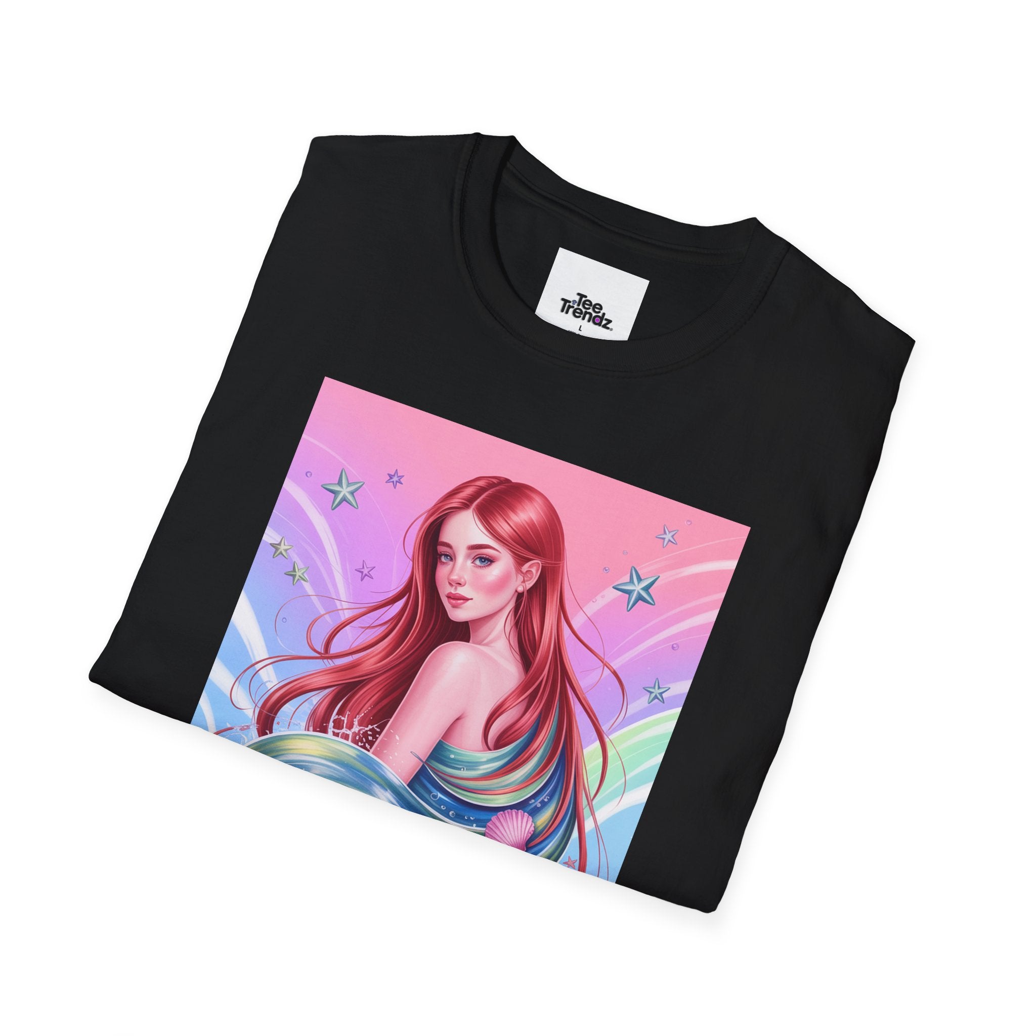 Mermaid Fantasy T-Shirt — Pastel Cosmic Sea Girl Graphic Tee