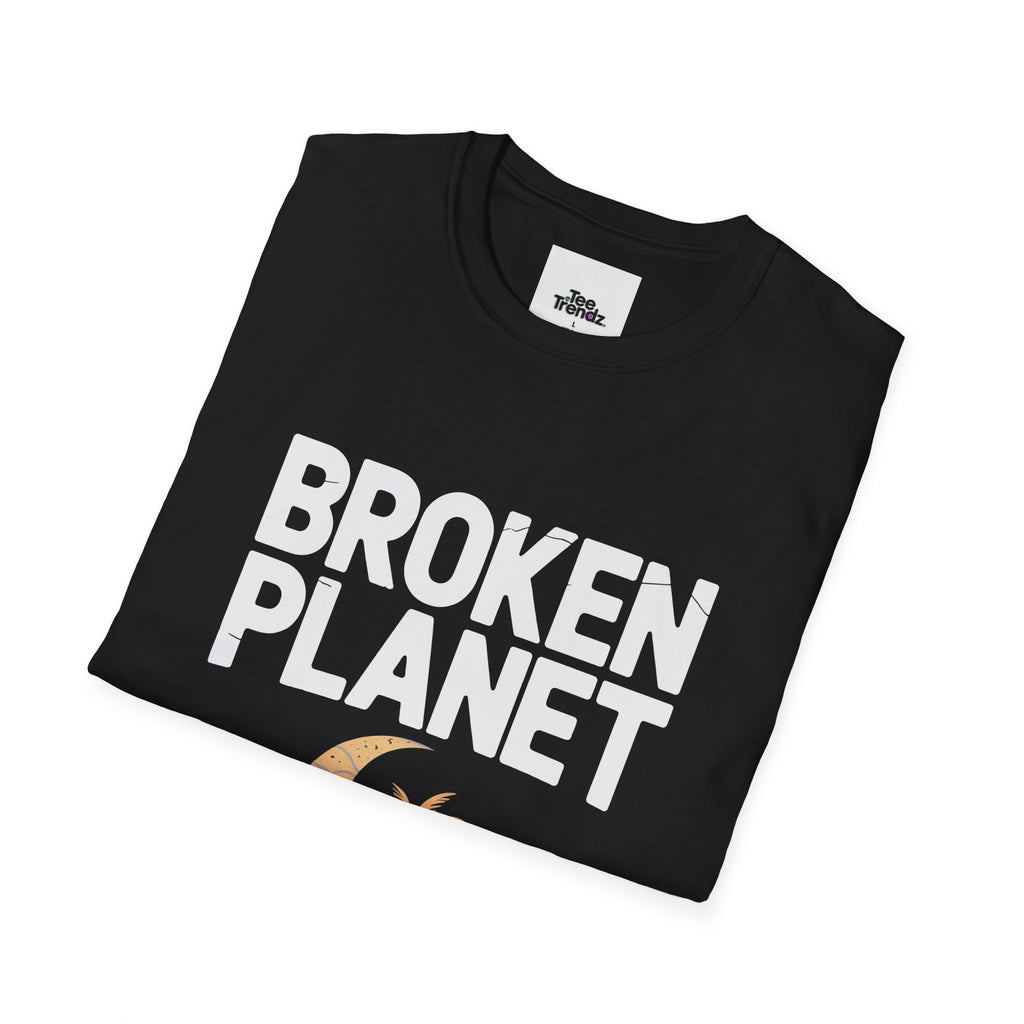 Broken Planet T-Shirt — Tropical Crescent Palm Graphic Tee