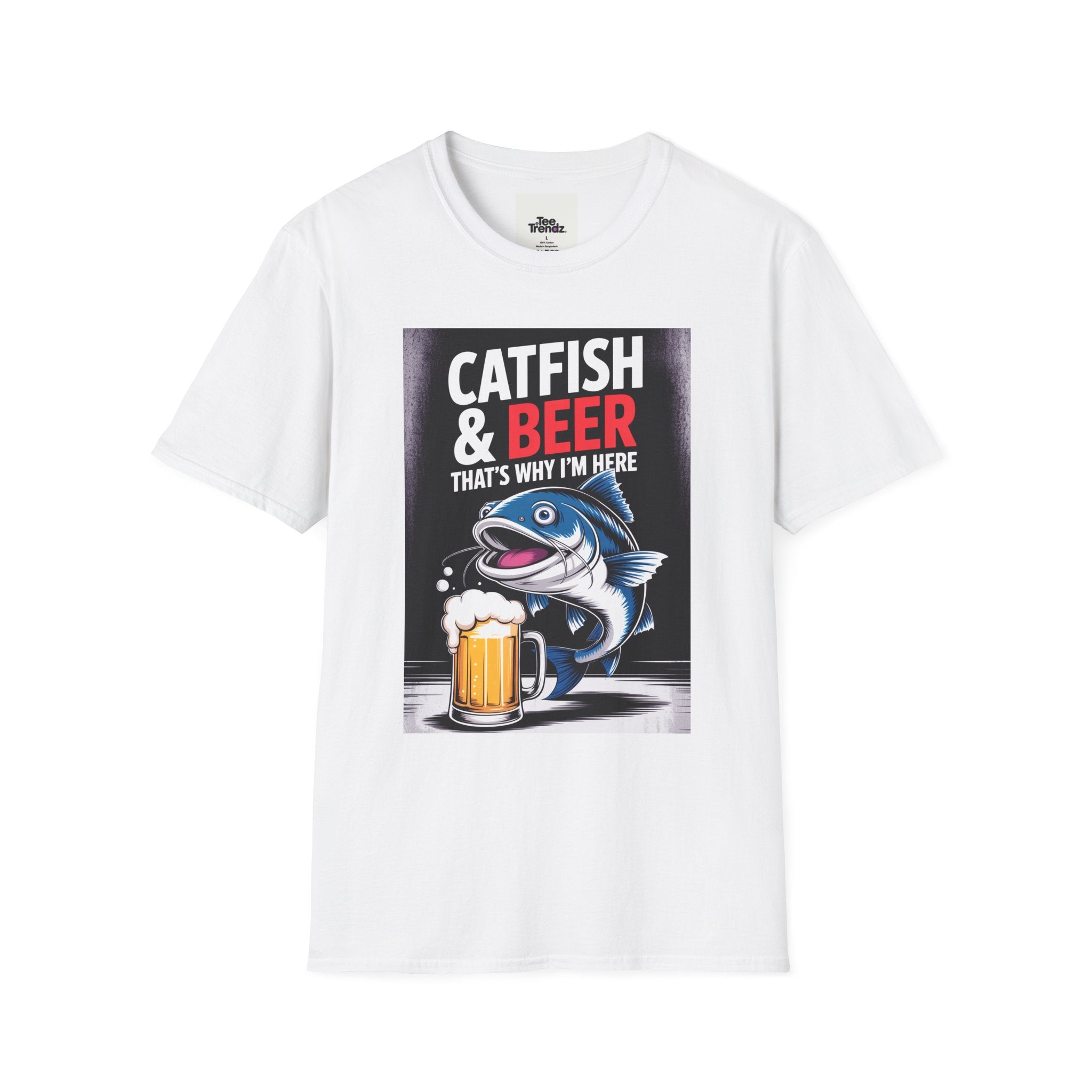 Catfish & Beer T-Shirt — Funny Fishing Shirt with Beer Graphic