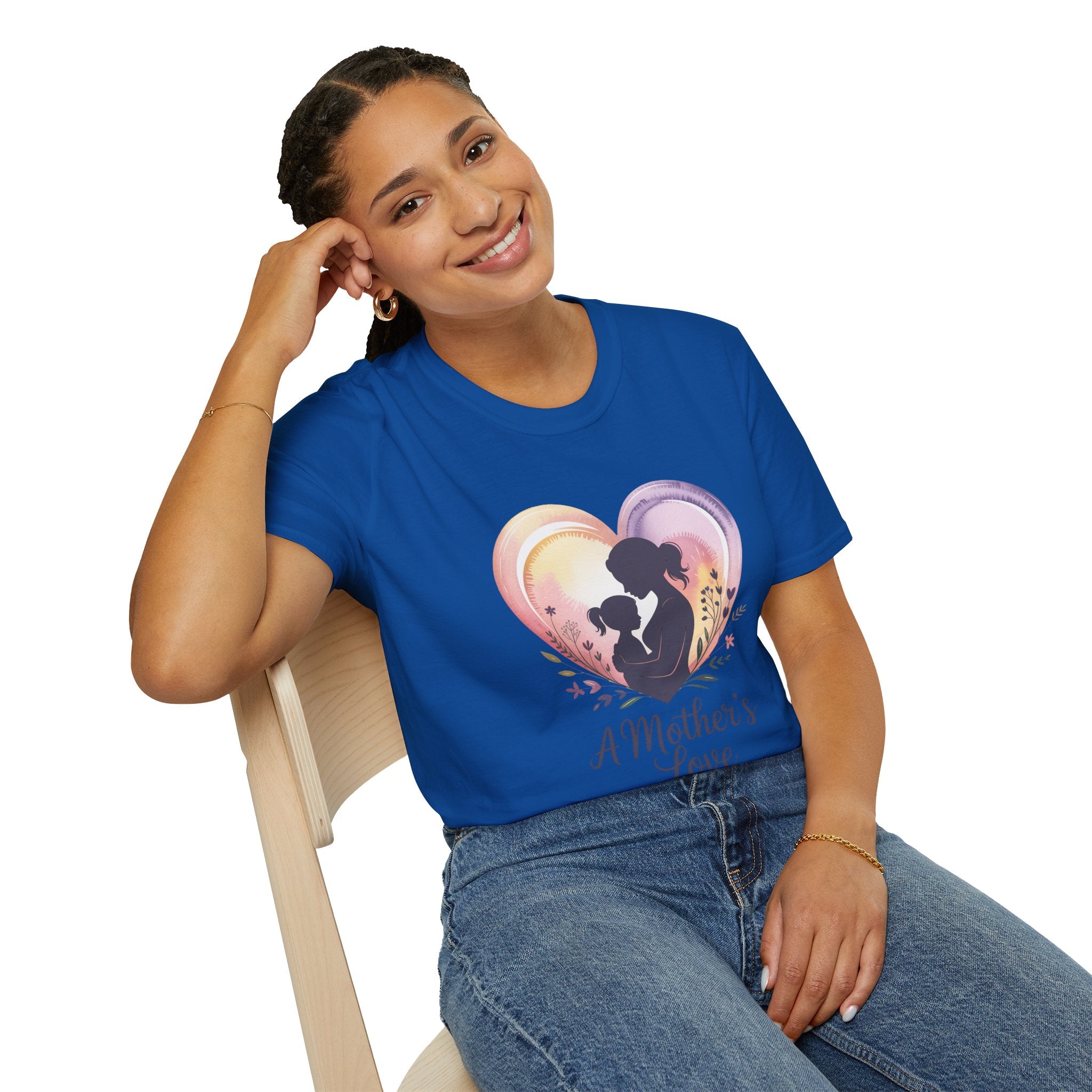 Mother's Love T-Shirt — Silhouette Heart Mom & Child Graphic (Mother's Day Gift)