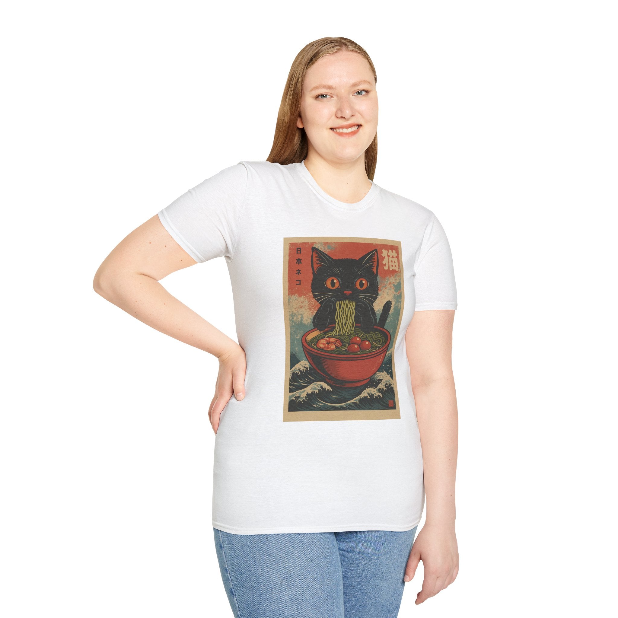 Cat Ramen T-Shirt — Vintage Japanese Neko Bowl Graphic Tee