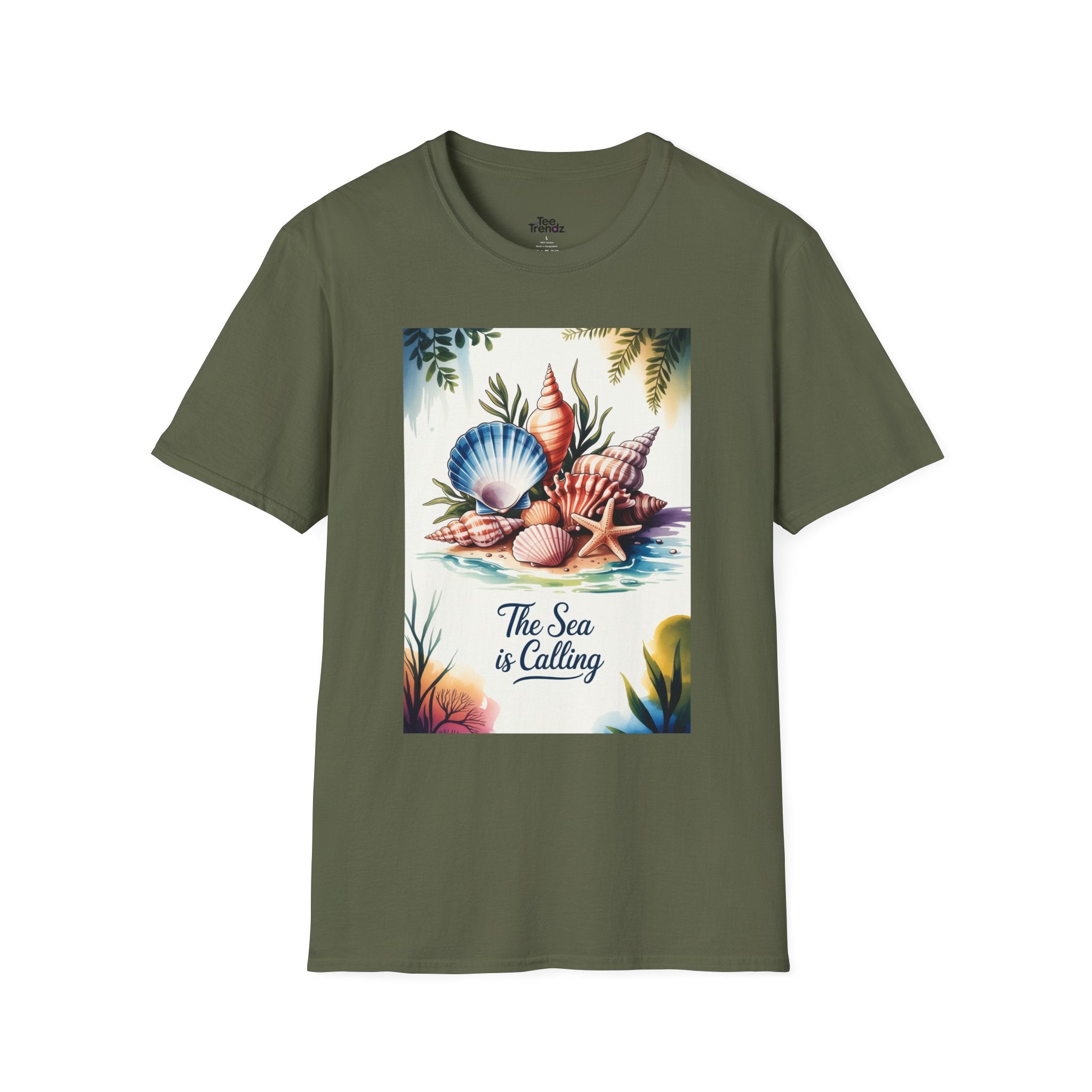Sea Is Calling T-Shirt — Beach Shells Coastal Graphic Tee