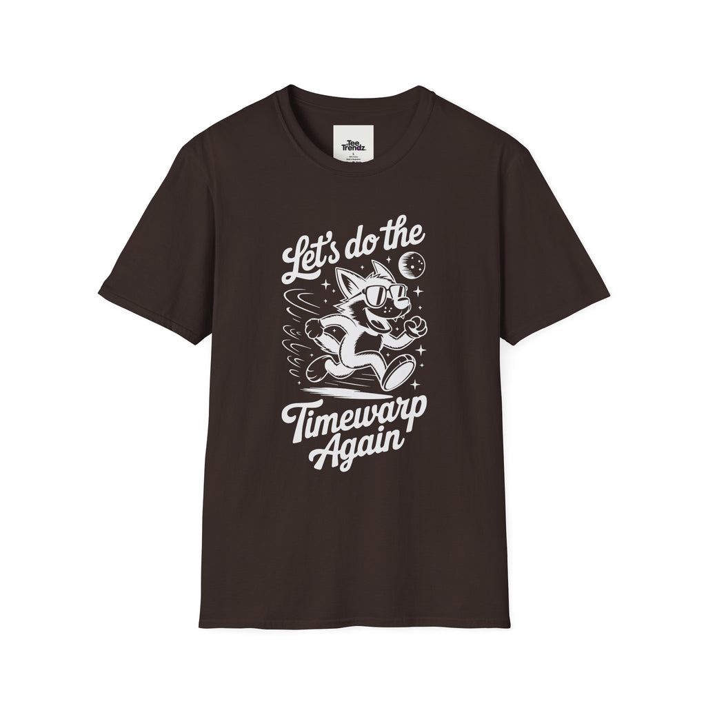 Timewarp Fox T-Shirt — "Let's Do the Timewarp Again" Retro Dance Tee