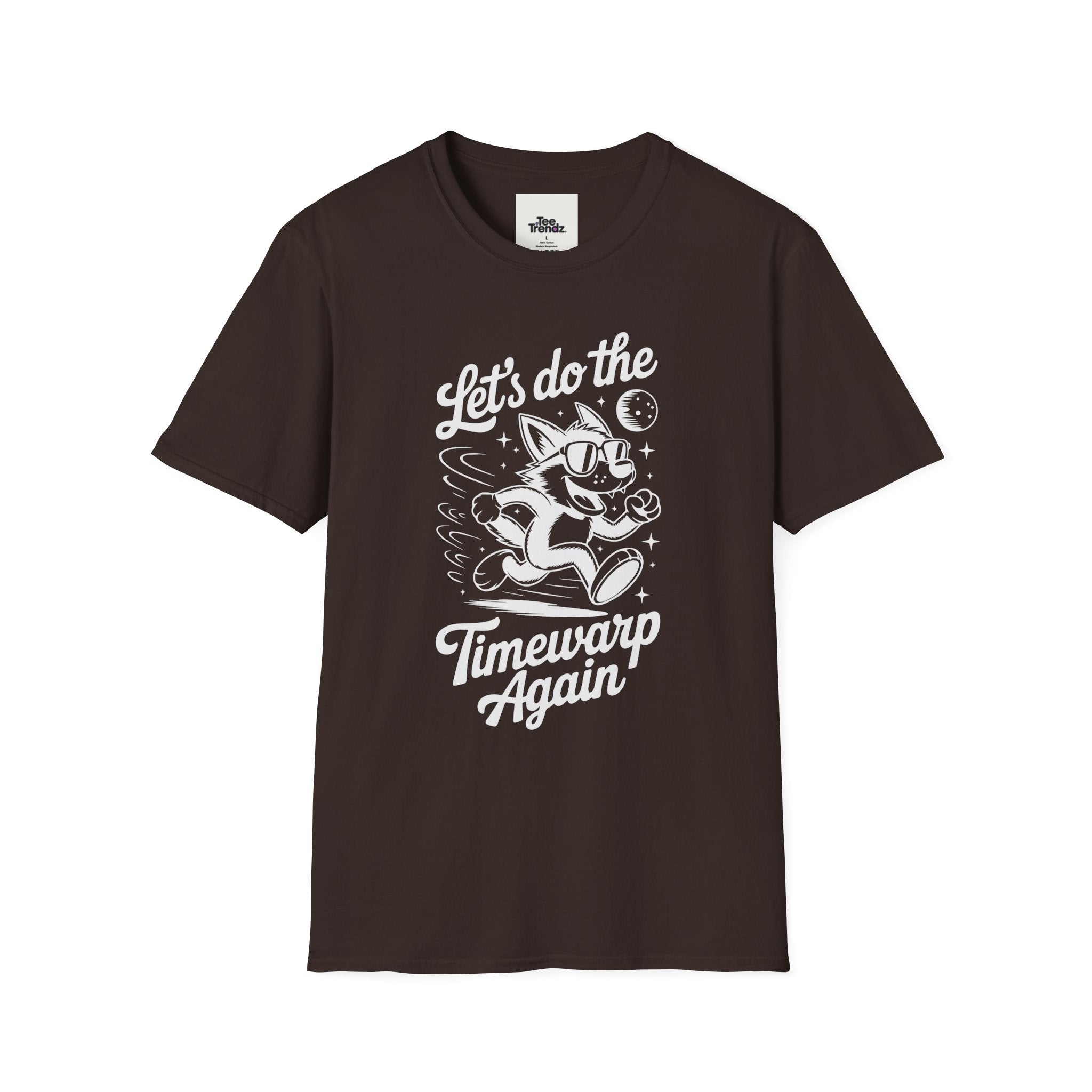 Timewarp Fox T-Shirt — "Let's Do the Timewarp Again" Retro Dance Tee