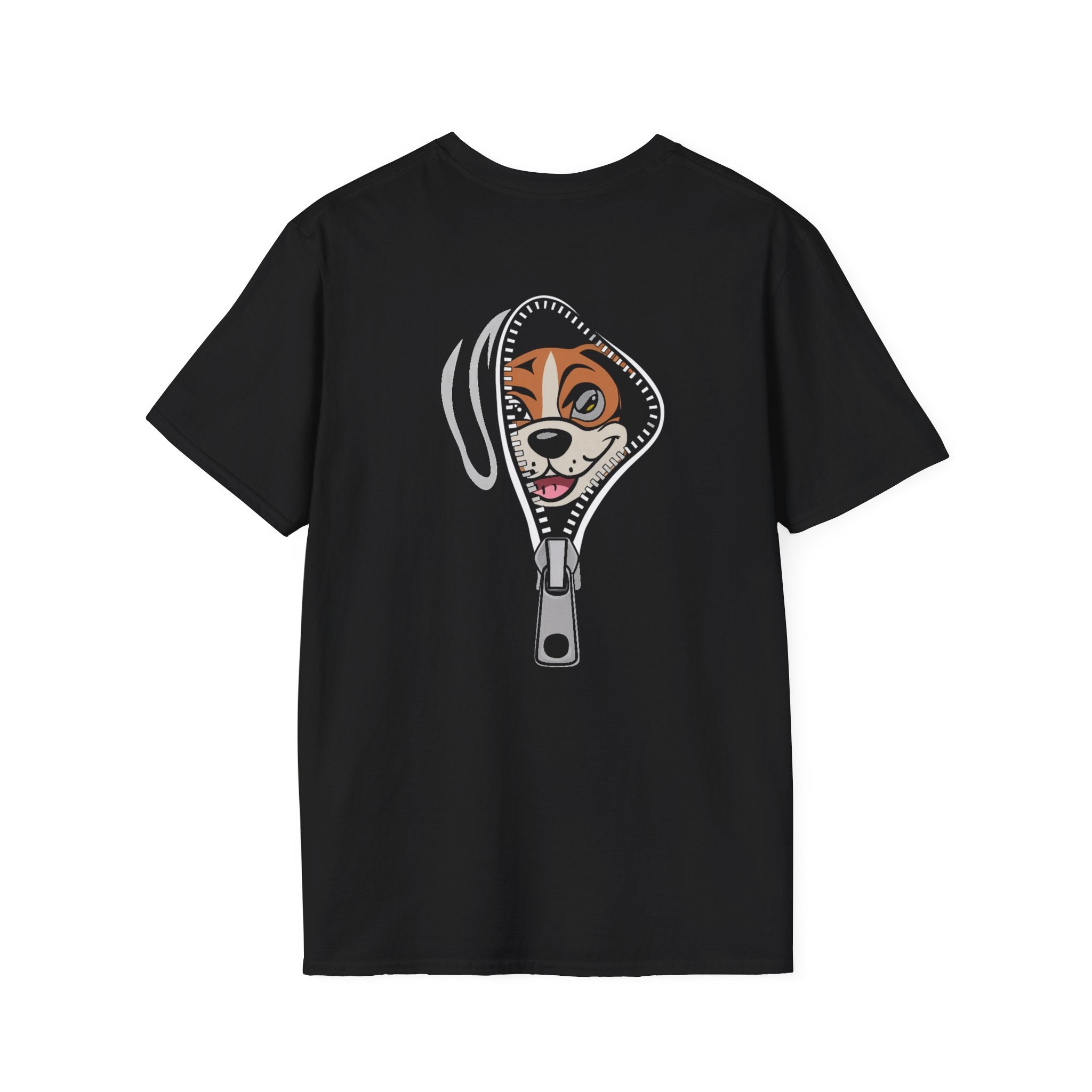 Zipper Reveal Dog Graphic T-Shirt