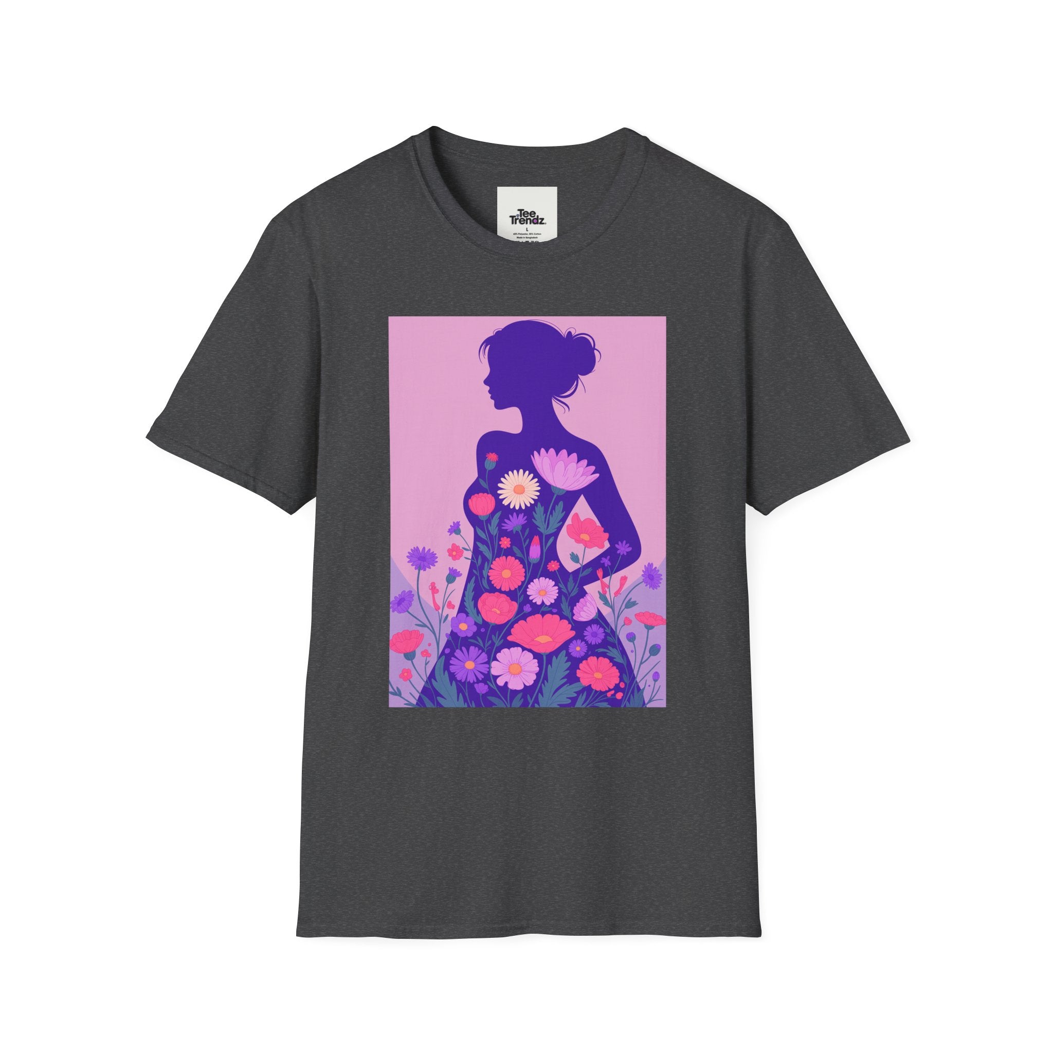 Floral Silhouette T-Shirt — Woman in Bloom Graphic Tee
