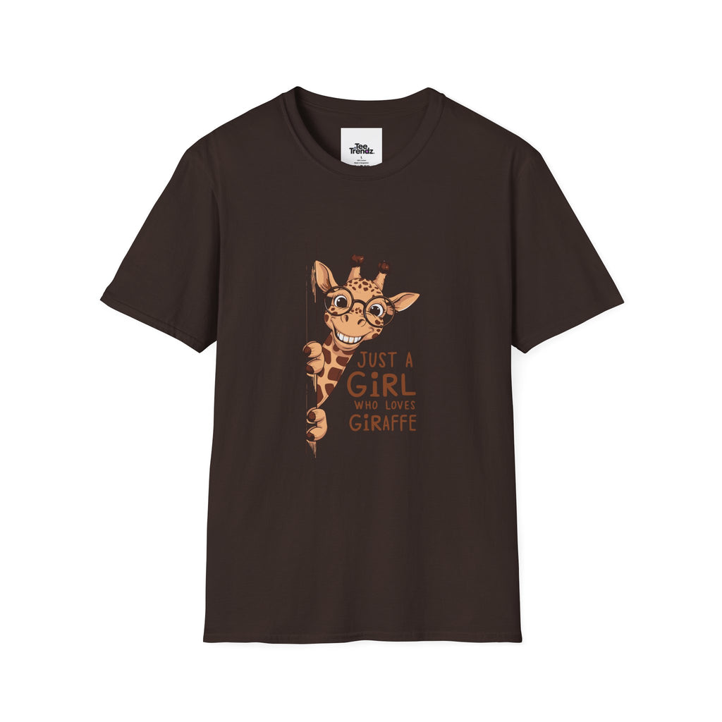 Giraffe Lover Tee — "Just a Girl Who Loves Giraffe" Cute Graphic T-Shirt