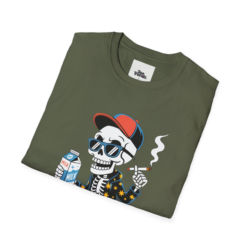 Skateboarding Skeleton Graphic T-Shirt – Cool Retro Streetwear Tee