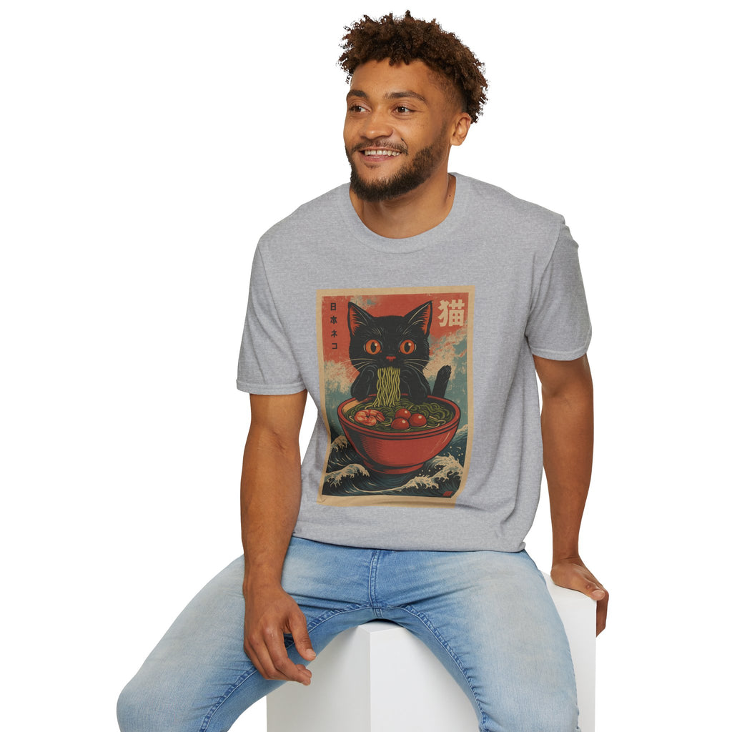 Cat Ramen T-Shirt — Vintage Japanese Neko Bowl Graphic Tee